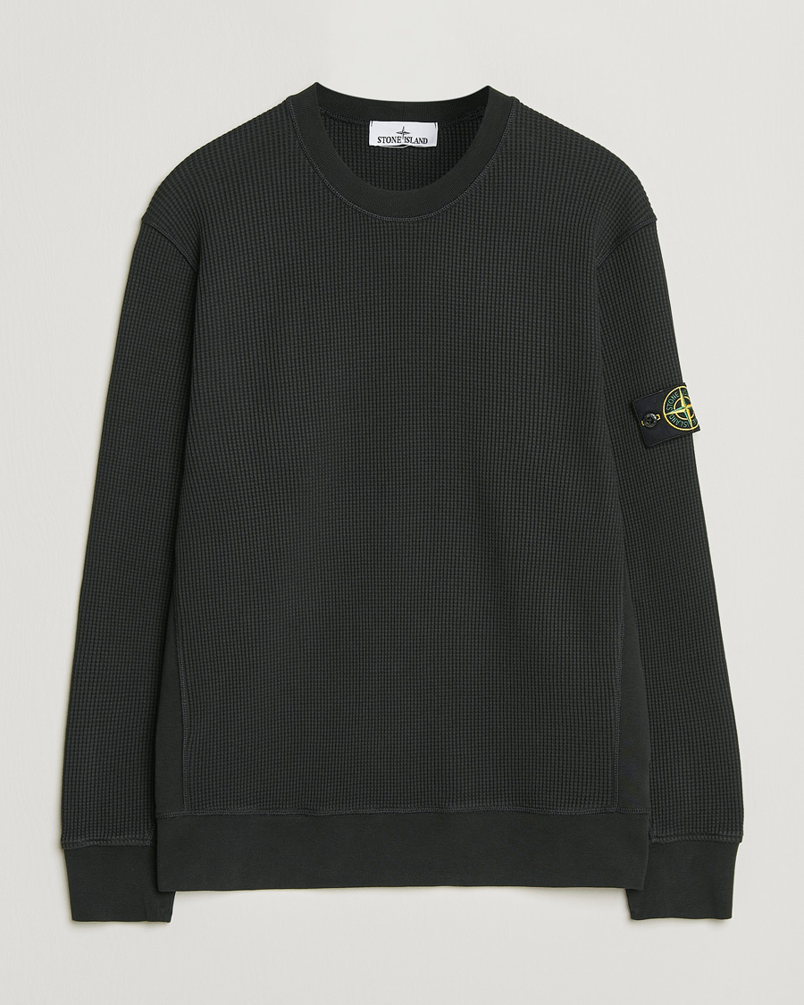 Herr | Tröjor | Stone Island | Organic Cotton Waffle Fleece Sweatshirt Black