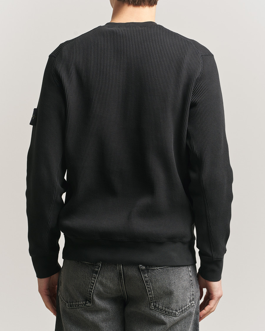 Herr | Tröjor | Stone Island | Organic Cotton Waffle Fleece Sweatshirt Black