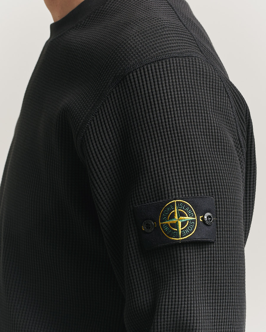 Herr | Tröjor | Stone Island | Organic Cotton Waffle Fleece Sweatshirt Black