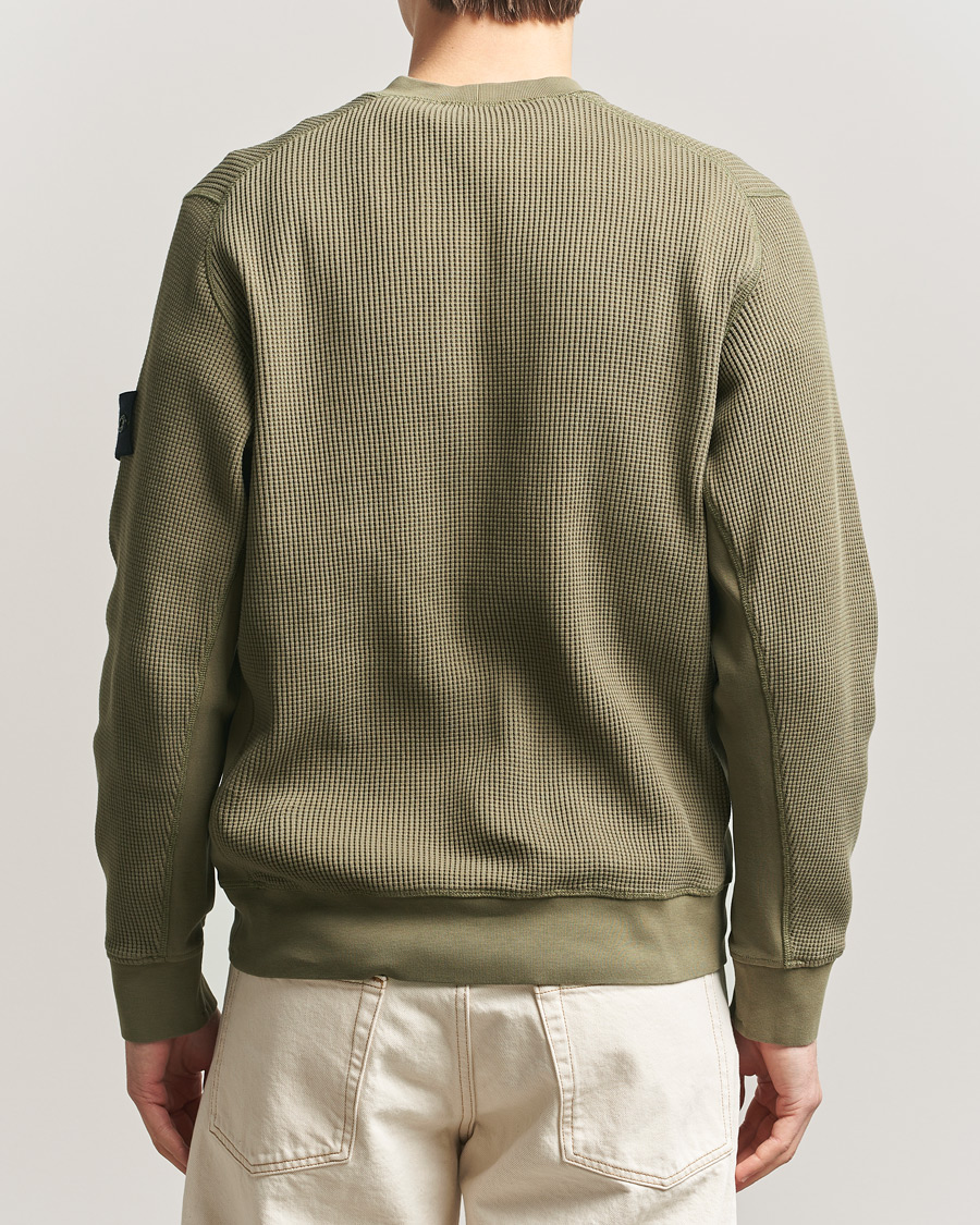 Herr | Tröjor | Stone Island | Organic Cotton Waffle Fleece Sweatshirt Military