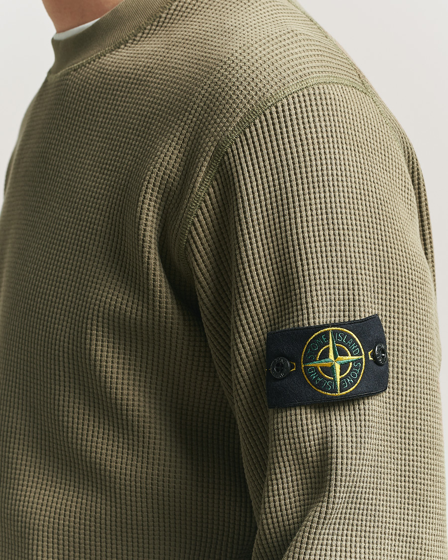 Herr | Tröjor | Stone Island | Organic Cotton Waffle Fleece Sweatshirt Military