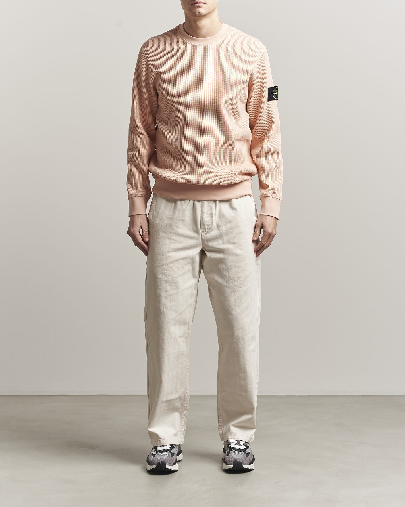 Herr | Tröjor | Stone Island | Organic Cotton Waffle Fleece Sweatshirt Plaster Pink