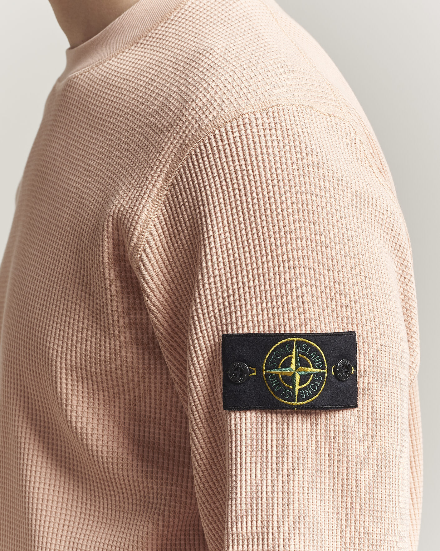 Herr | Tröjor | Stone Island | Organic Cotton Waffle Fleece Sweatshirt Plaster Pink