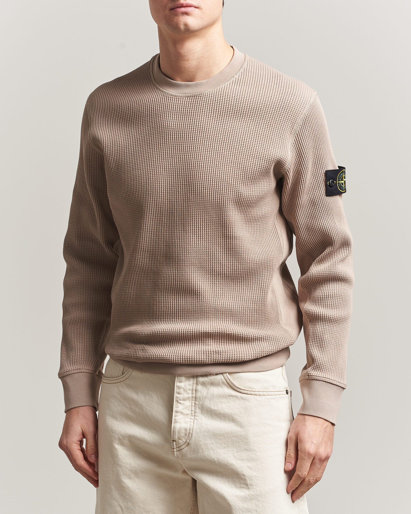 Herr | Tröjor | Stone Island | Organic Cotton Waffle Fleece Sweatshirt Desert