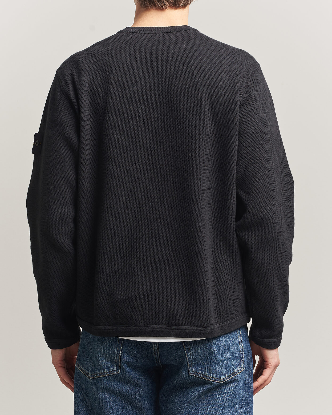 Herr | Tröjor | Stone Island | Mesh Stitch Organic Cotton Fleece Crewneck Black