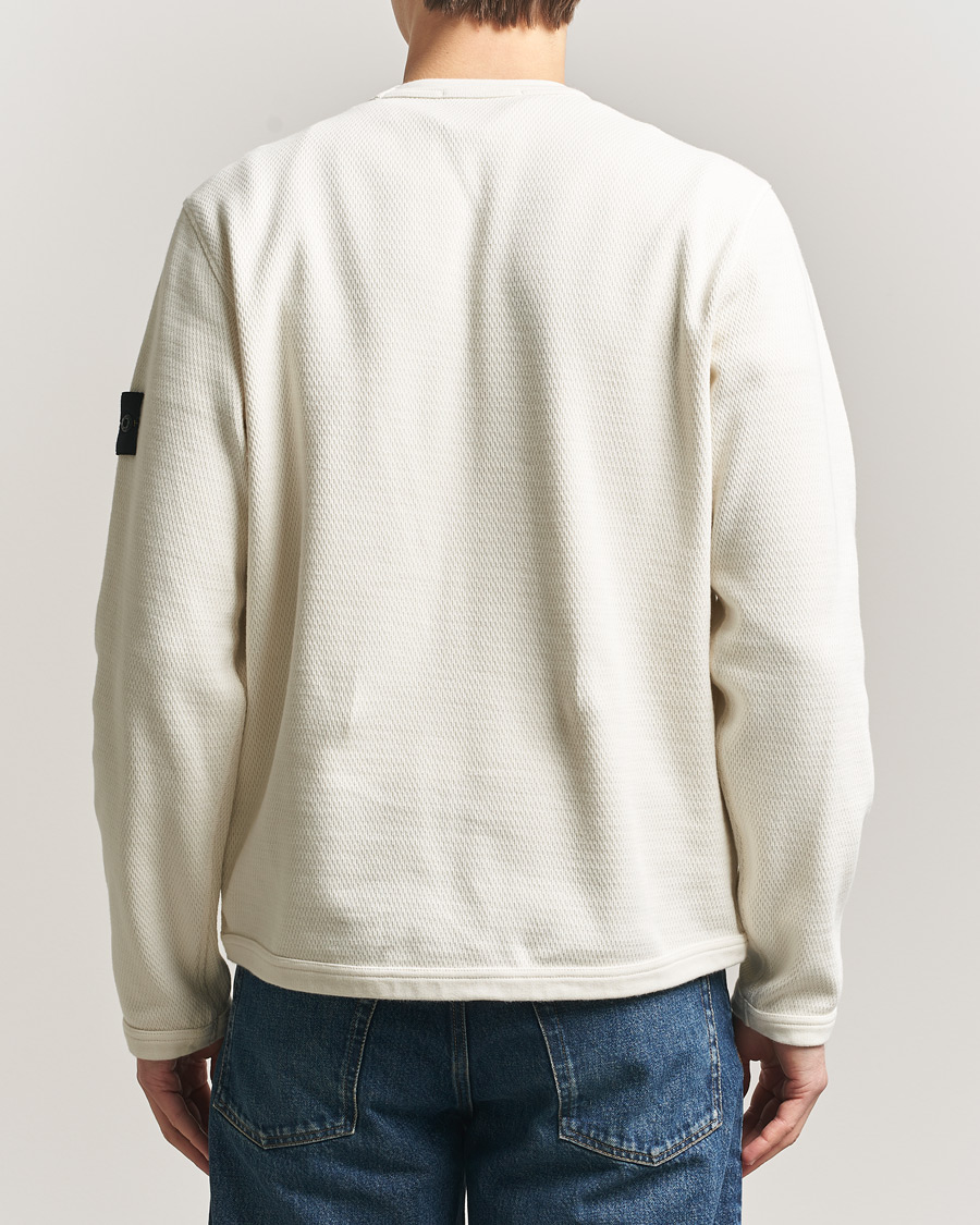 Herr | Tröjor | Stone Island | Mesh Stitch Organic Cotton Fleece Crewneck Ivory