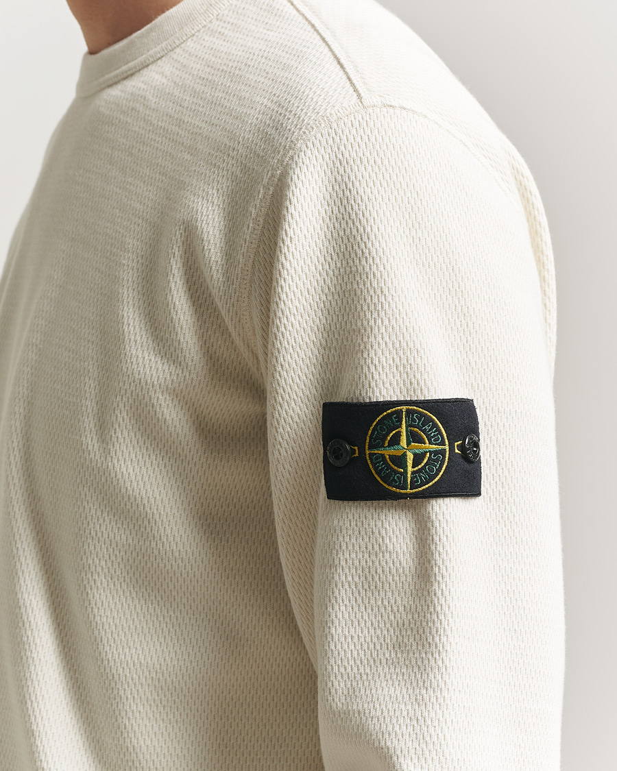 Herr | Tröjor | Stone Island | Mesh Stitch Organic Cotton Fleece Crewneck Ivory