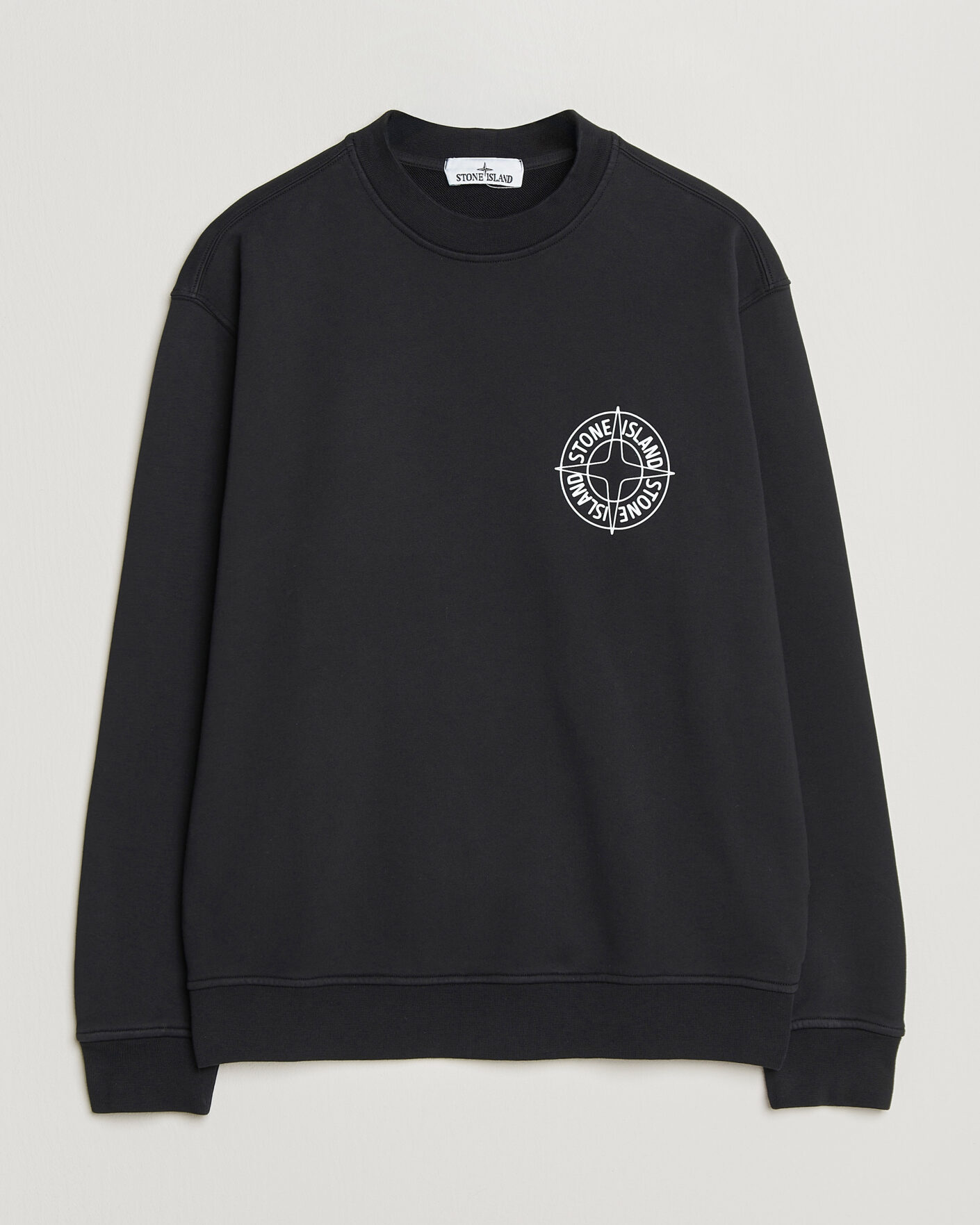 Herr | Tröjor | Stone Island | Cotton Fleece Printed Logo Sweatshirt Black