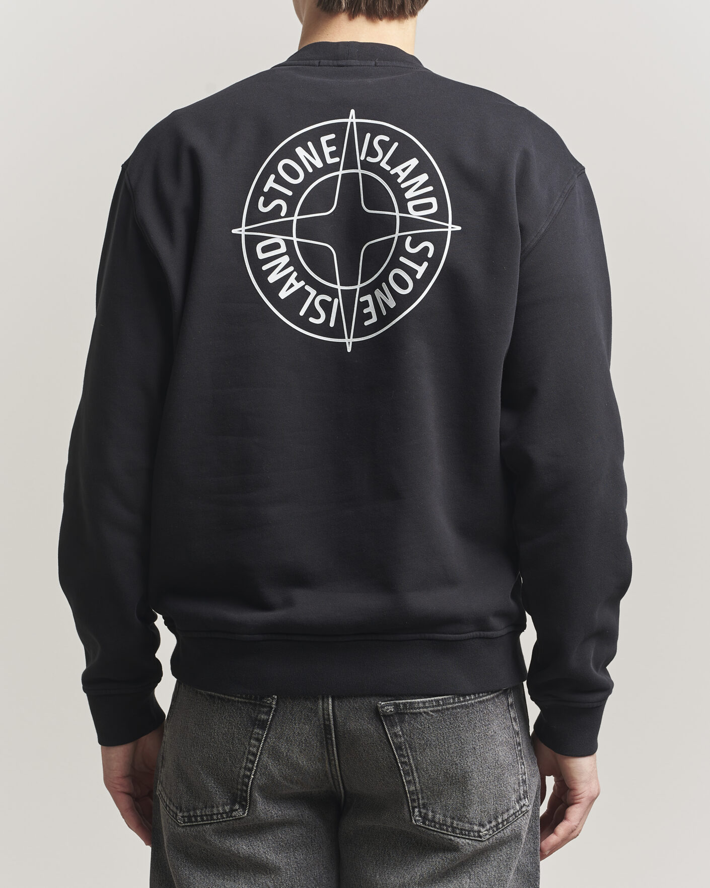 Herr | Tröjor | Stone Island | Cotton Fleece Printed Logo Sweatshirt Black