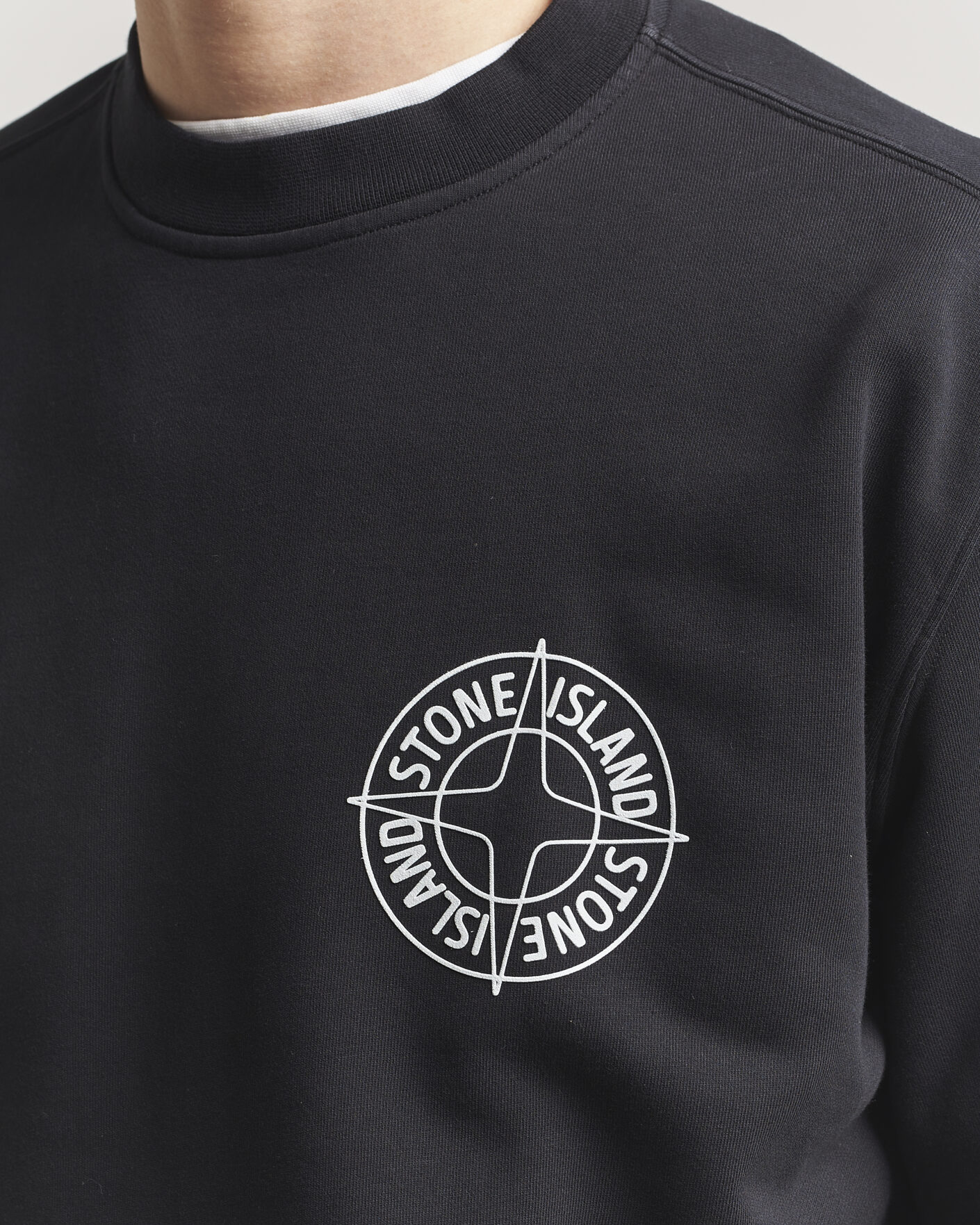 Herr | Tröjor | Stone Island | Cotton Fleece Printed Logo Sweatshirt Black