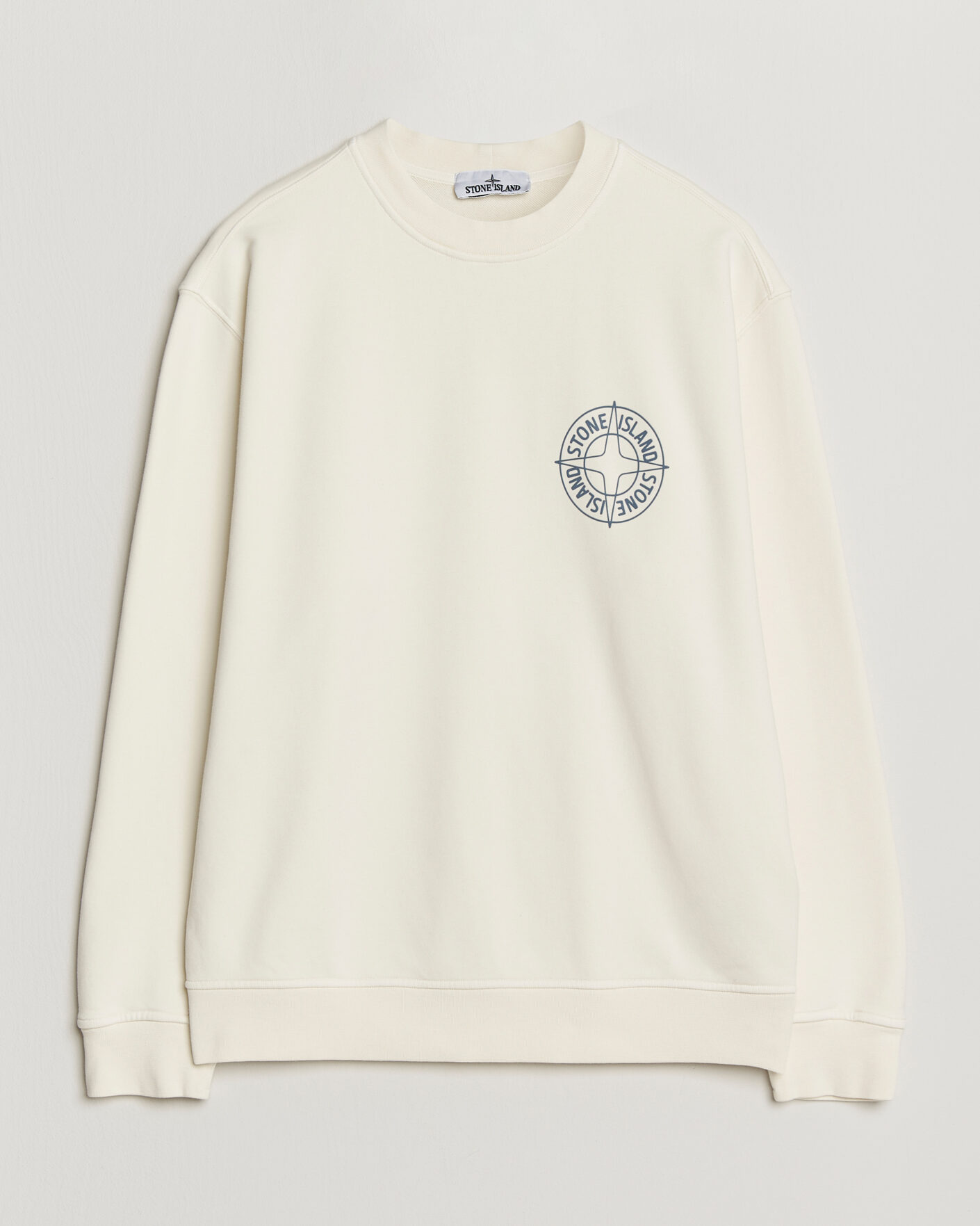 Herr | Tröjor | Stone Island | Cotton Fleece Printed Logo Sweatshirt Ivory