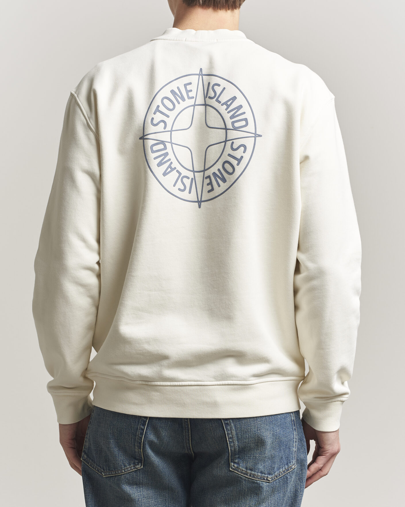 Herr | Tröjor | Stone Island | Cotton Fleece Printed Logo Sweatshirt Ivory