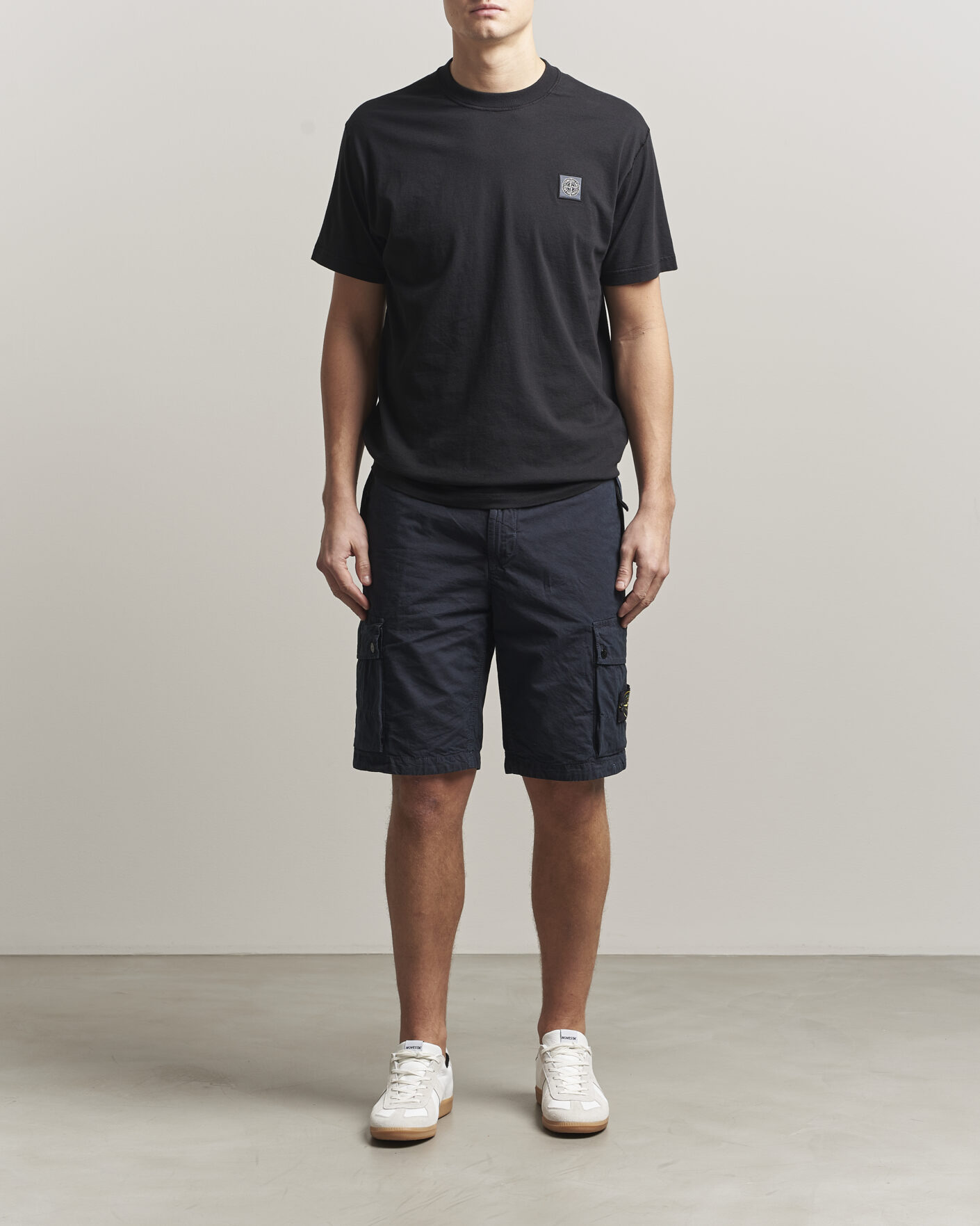 Herr | Shorts | Stone Island | Brushed Cotton Canvas Cargo Shorts Navy