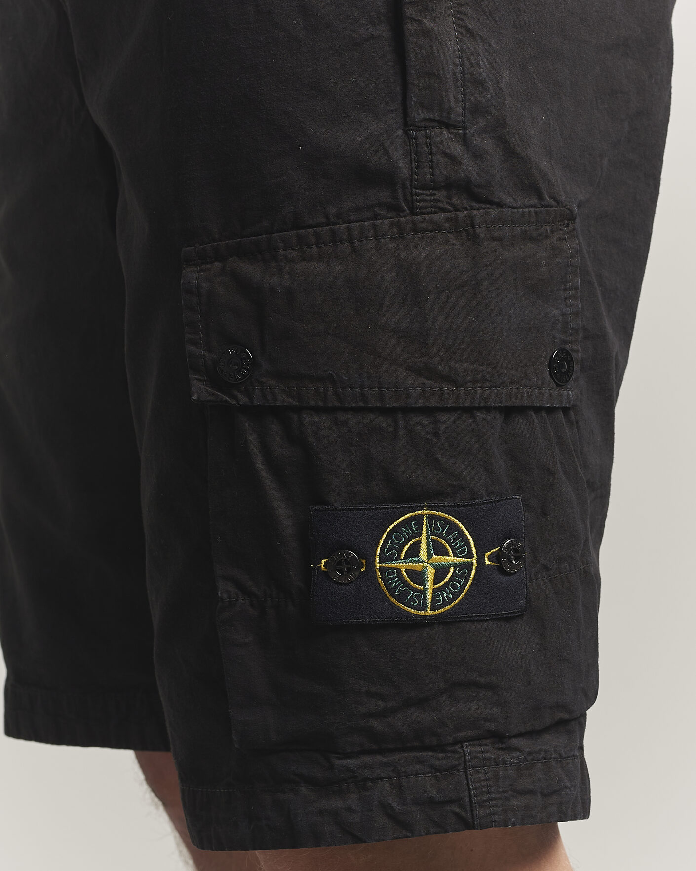 Herr | Shorts | Stone Island | Brushed Cotton Canvas Cargo Shorts Black