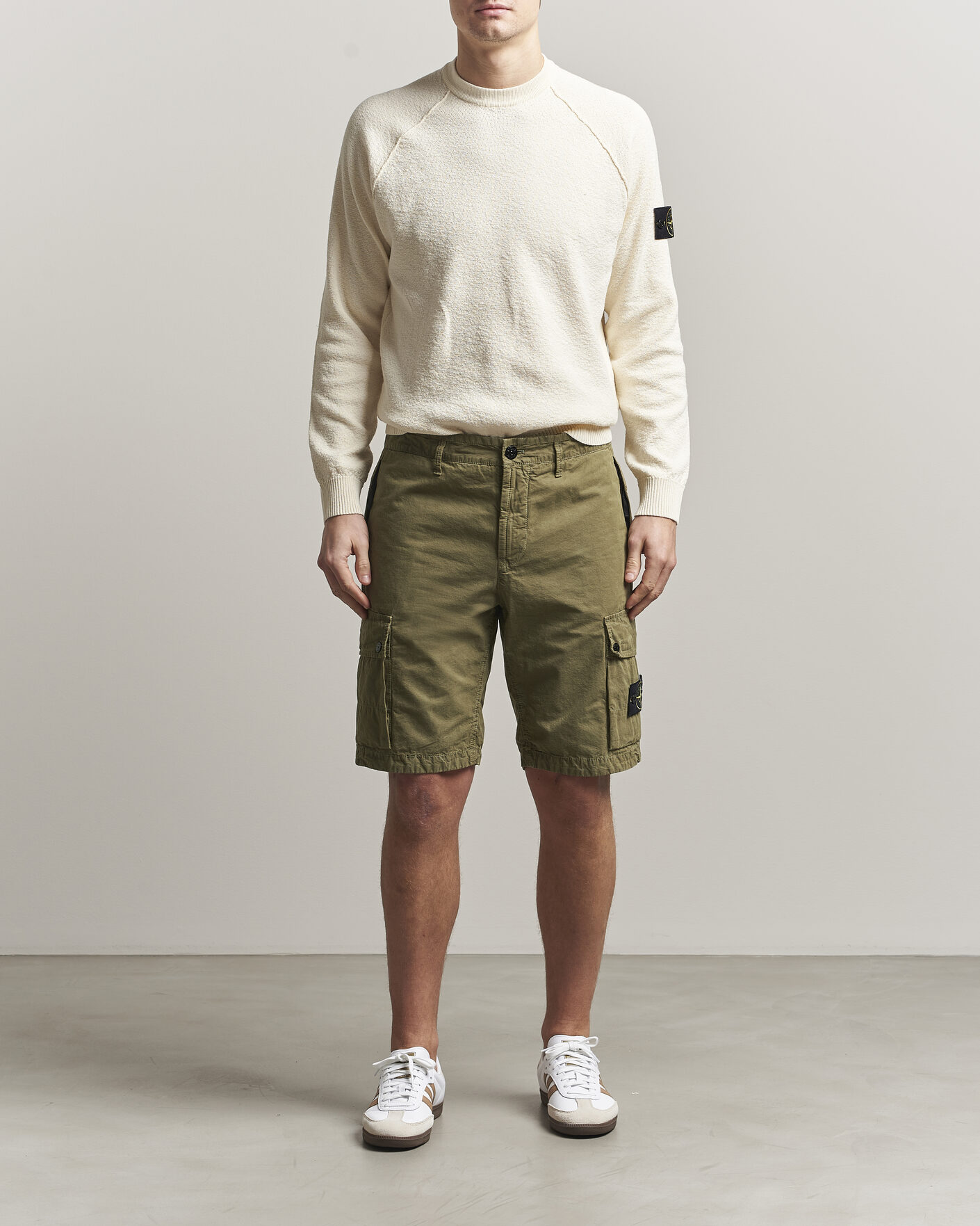 Herr | Shorts | Stone Island | Brushed Cotton Canvas Cargo Shorts Military Green