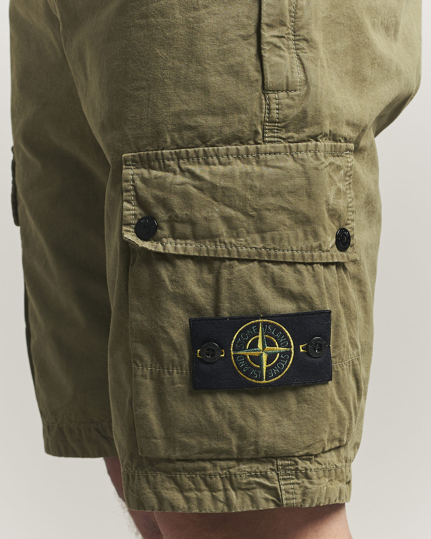Herr | Shorts | Stone Island | Brushed Cotton Canvas Cargo Shorts Military Green