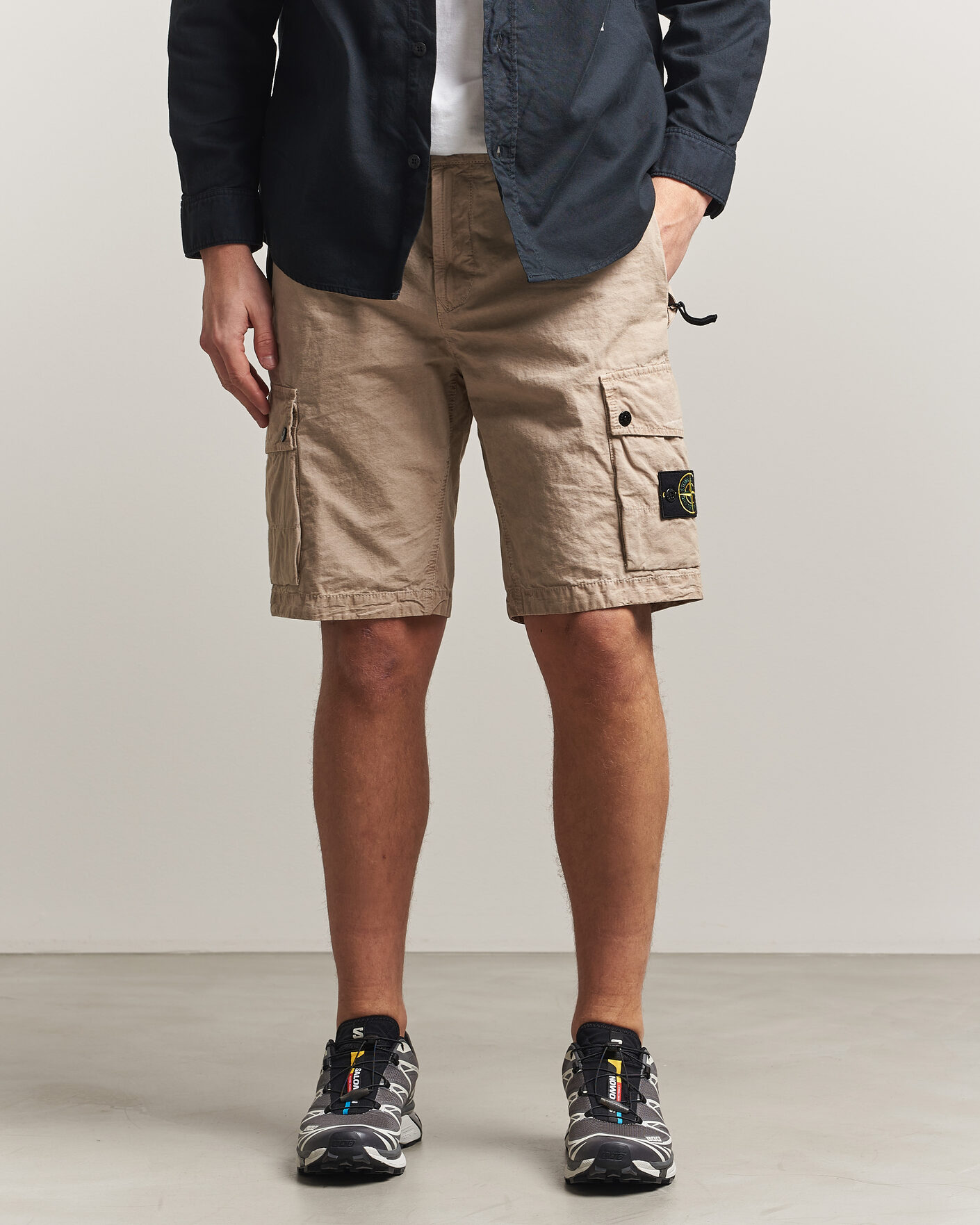Herr | Shorts | Stone Island | Brushed Cotton Canvas Cargo Shorts Desert