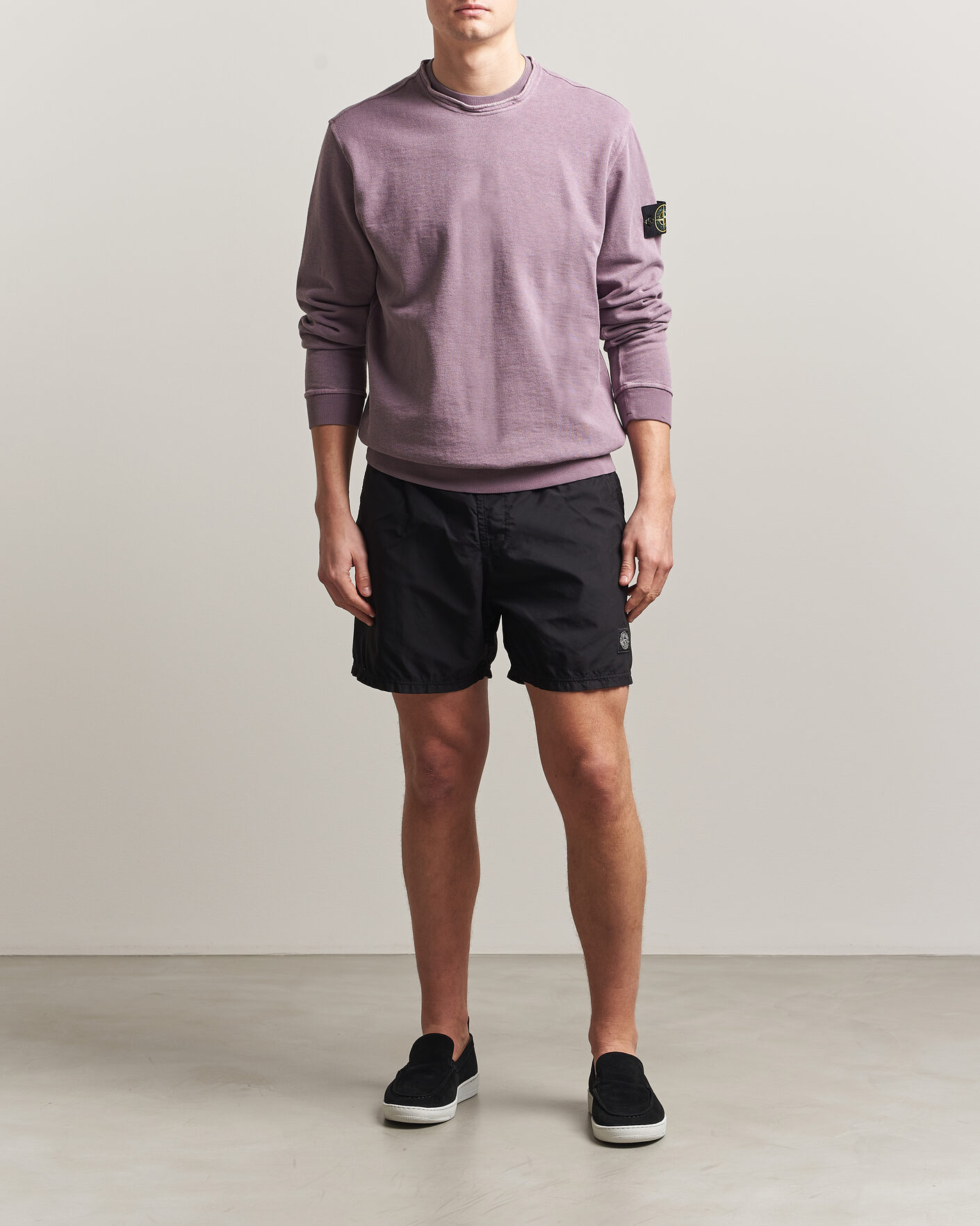 Herr | Badbyxor | Stone Island | Brushed Nylon Swimshorts Black