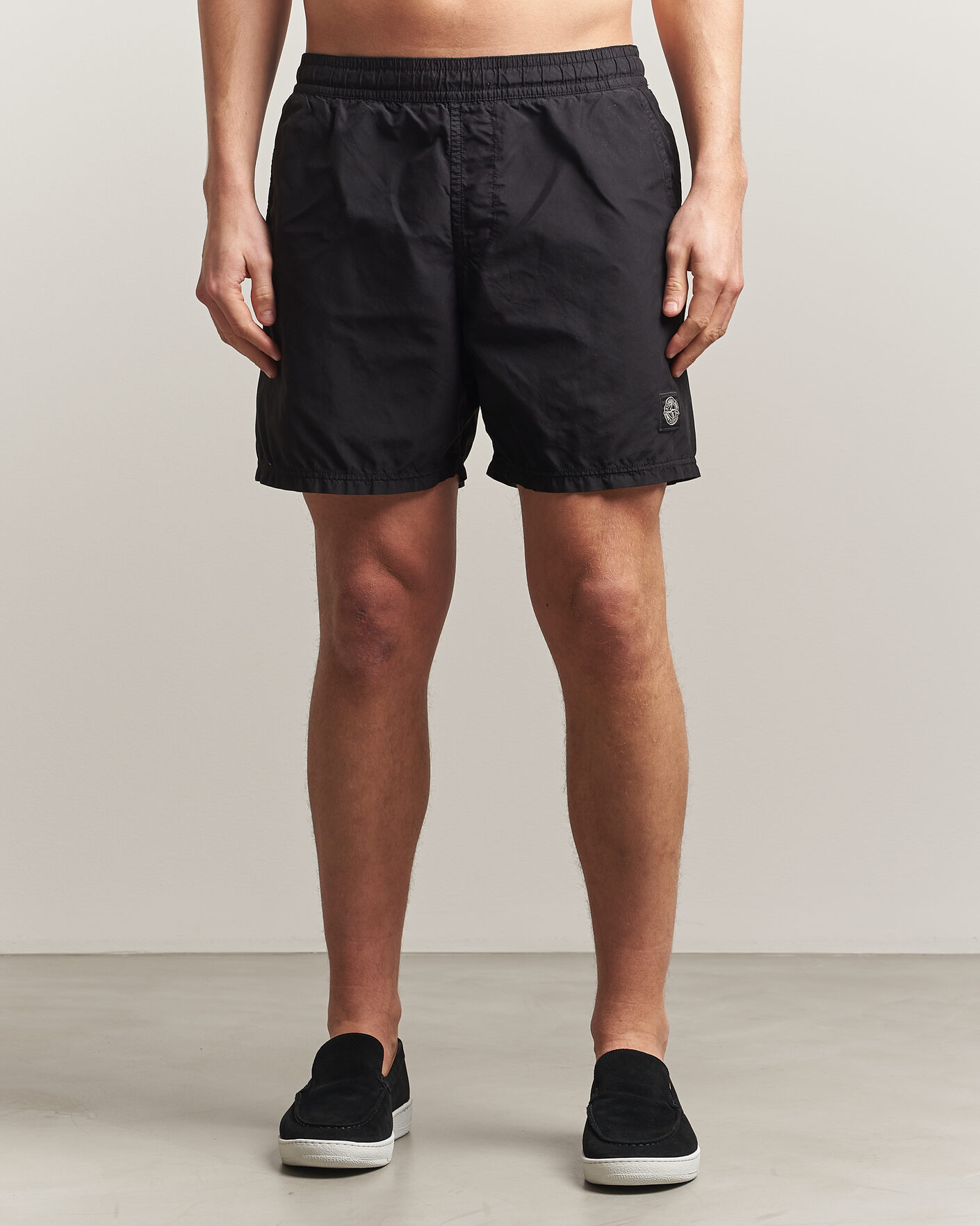 Herr | Badbyxor | Stone Island | Brushed Nylon Swimshorts Black