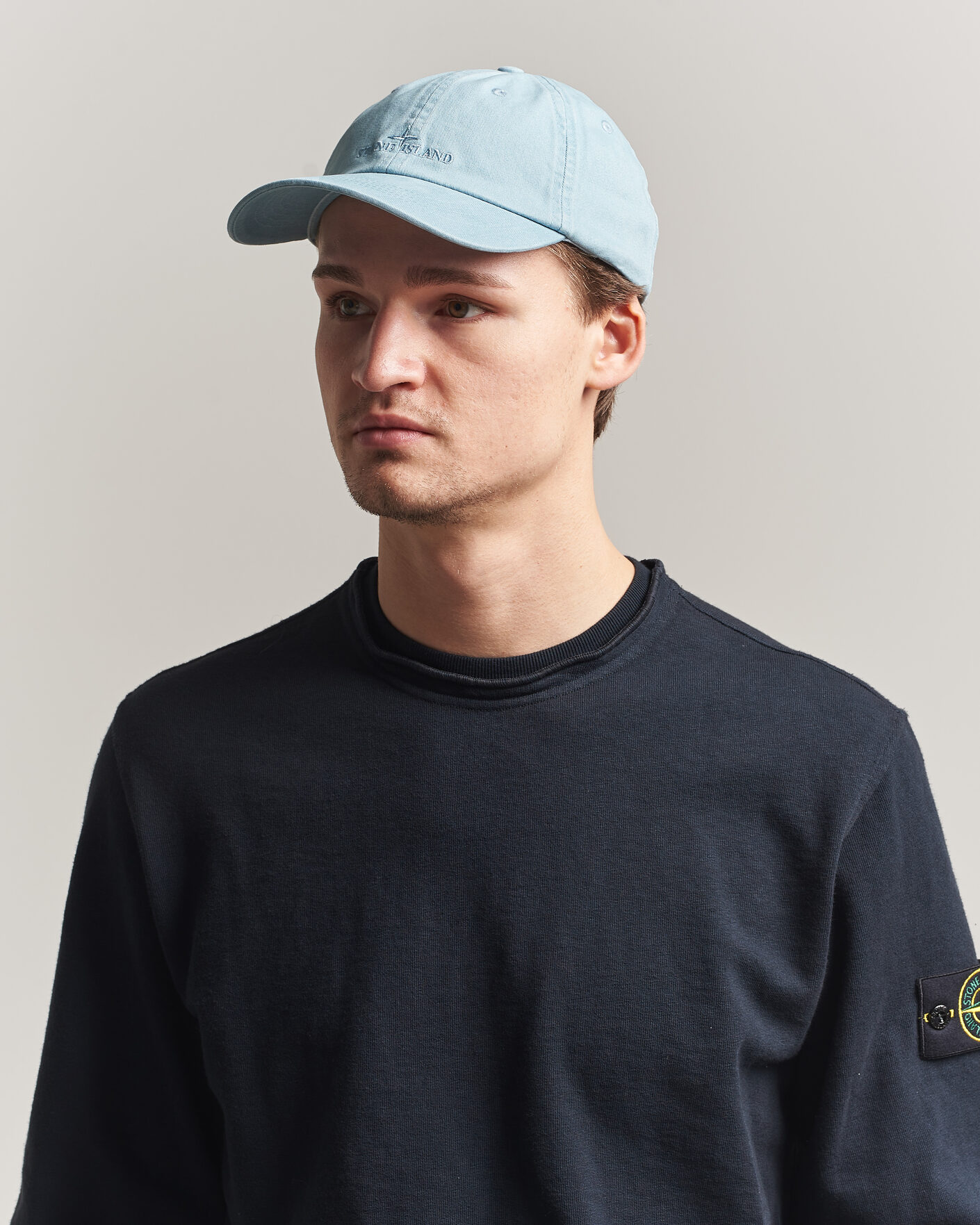 Herr | Hattar & kepsar | Stone Island | Cotton Gabardine Cap Dusty Blue