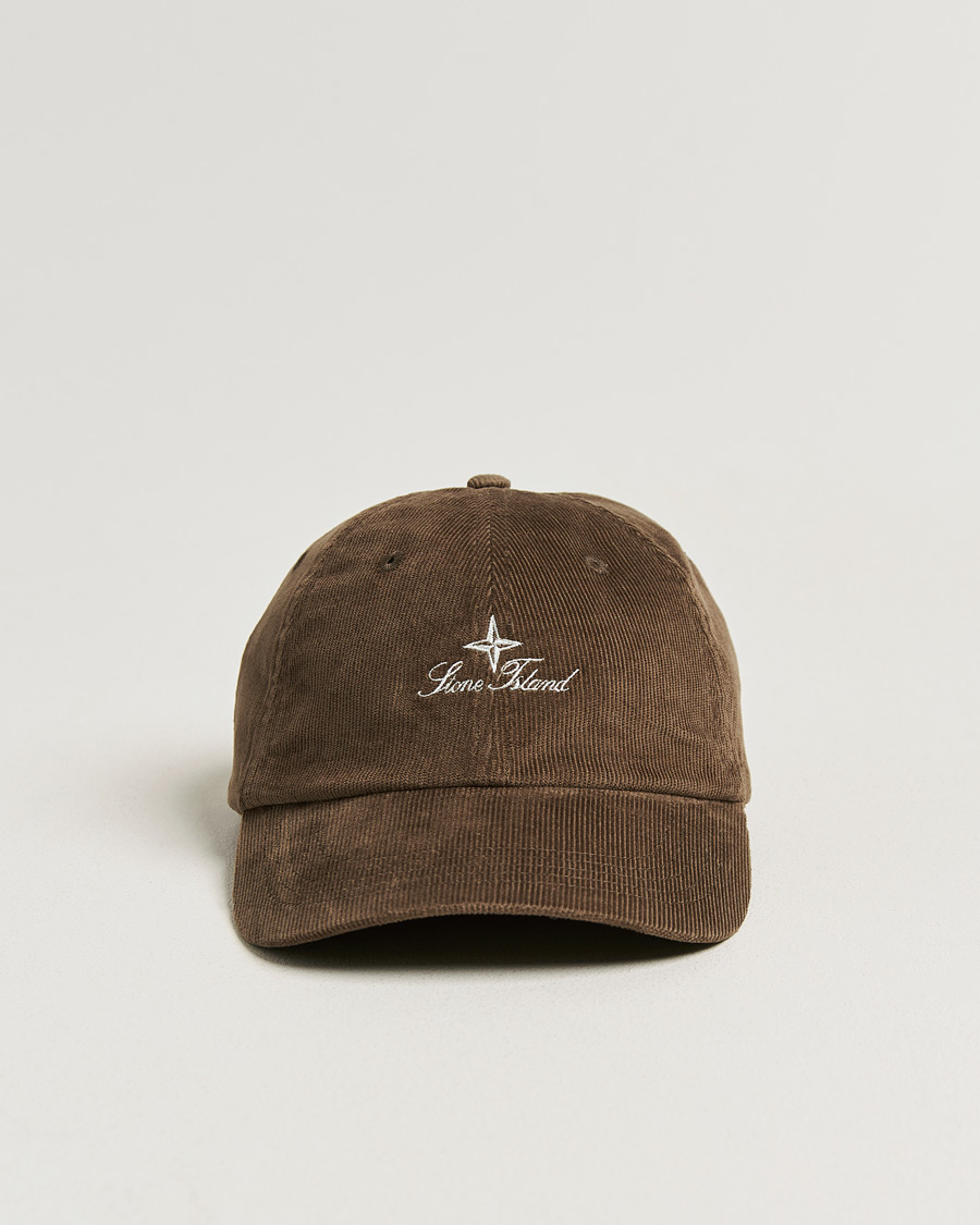Herr | Hattar & kepsar | Stone Island | Micro Cord Cotton Cap Umber
