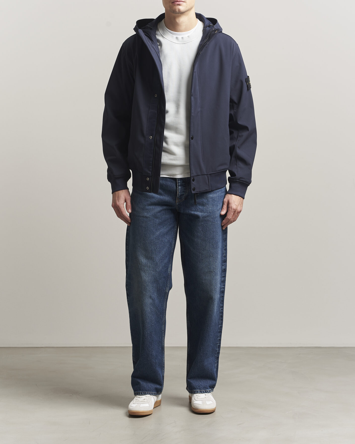 Herr | Jackor | Stone Island | Soft Shell Hooded Jacket Navy