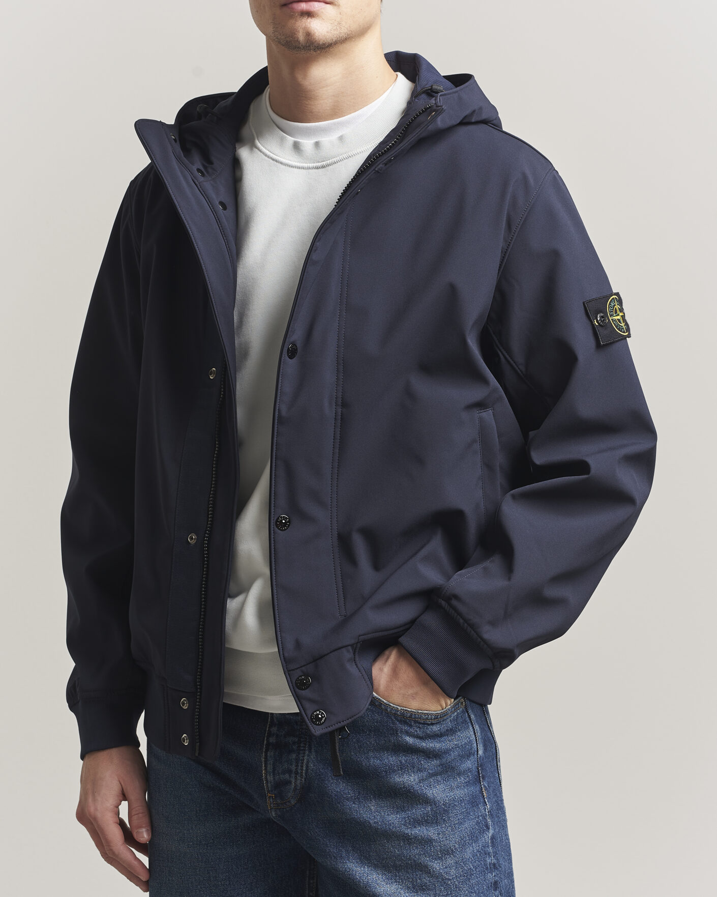 Herr | Jackor | Stone Island | Soft Shell Hooded Jacket Navy