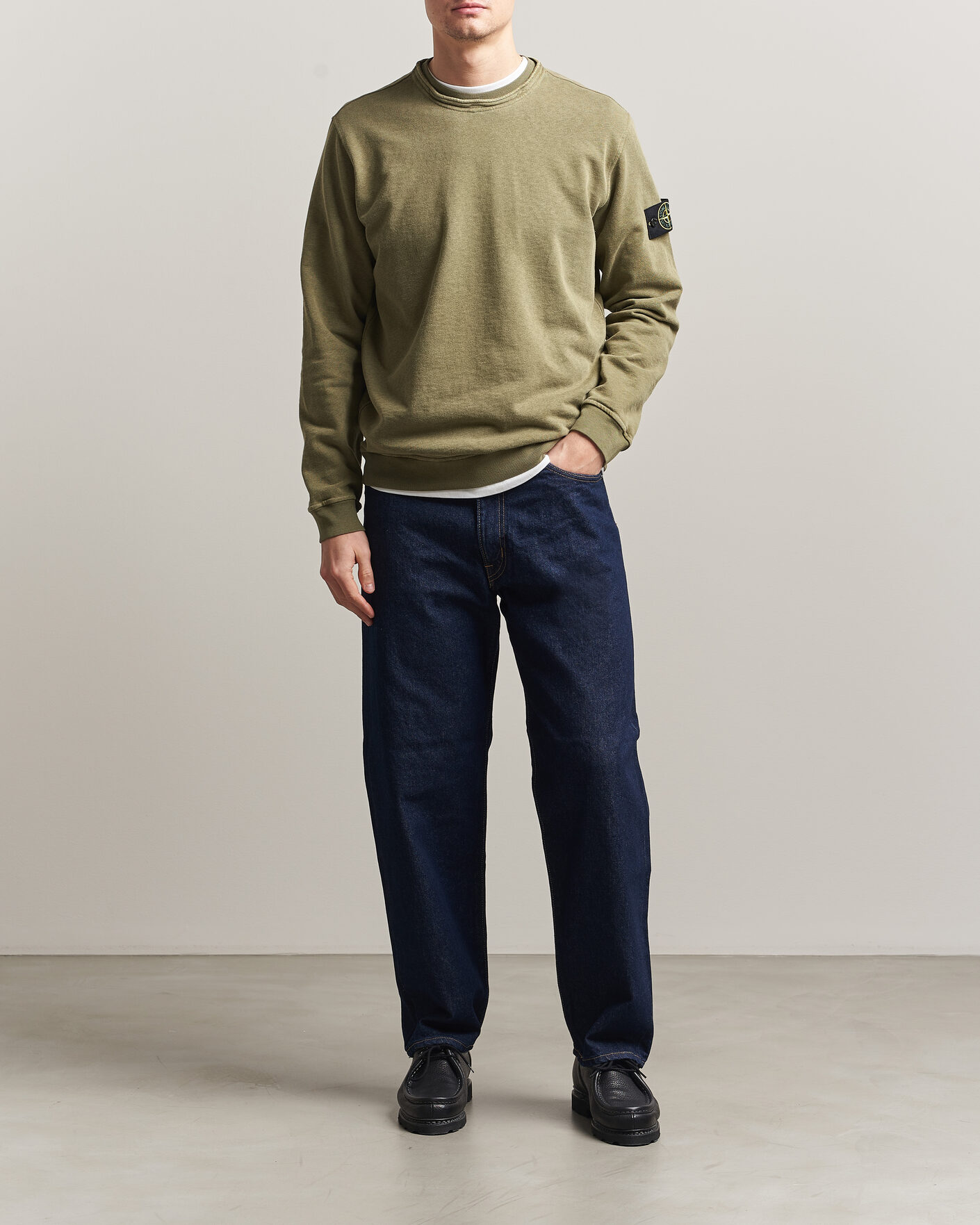 Herr | Tröjor | Stone Island | Old Dyed Cotton Sweatshirt Military Green