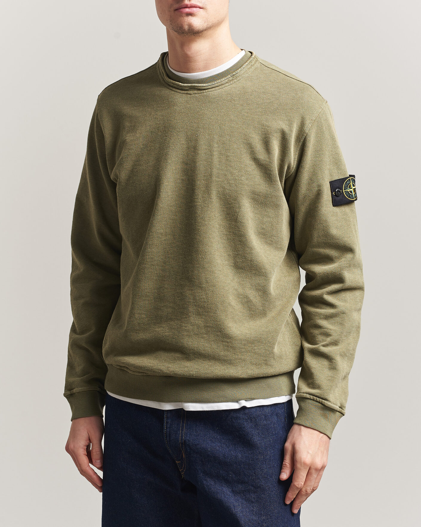 Herr | Tröjor | Stone Island | Old Dyed Cotton Sweatshirt Military Green