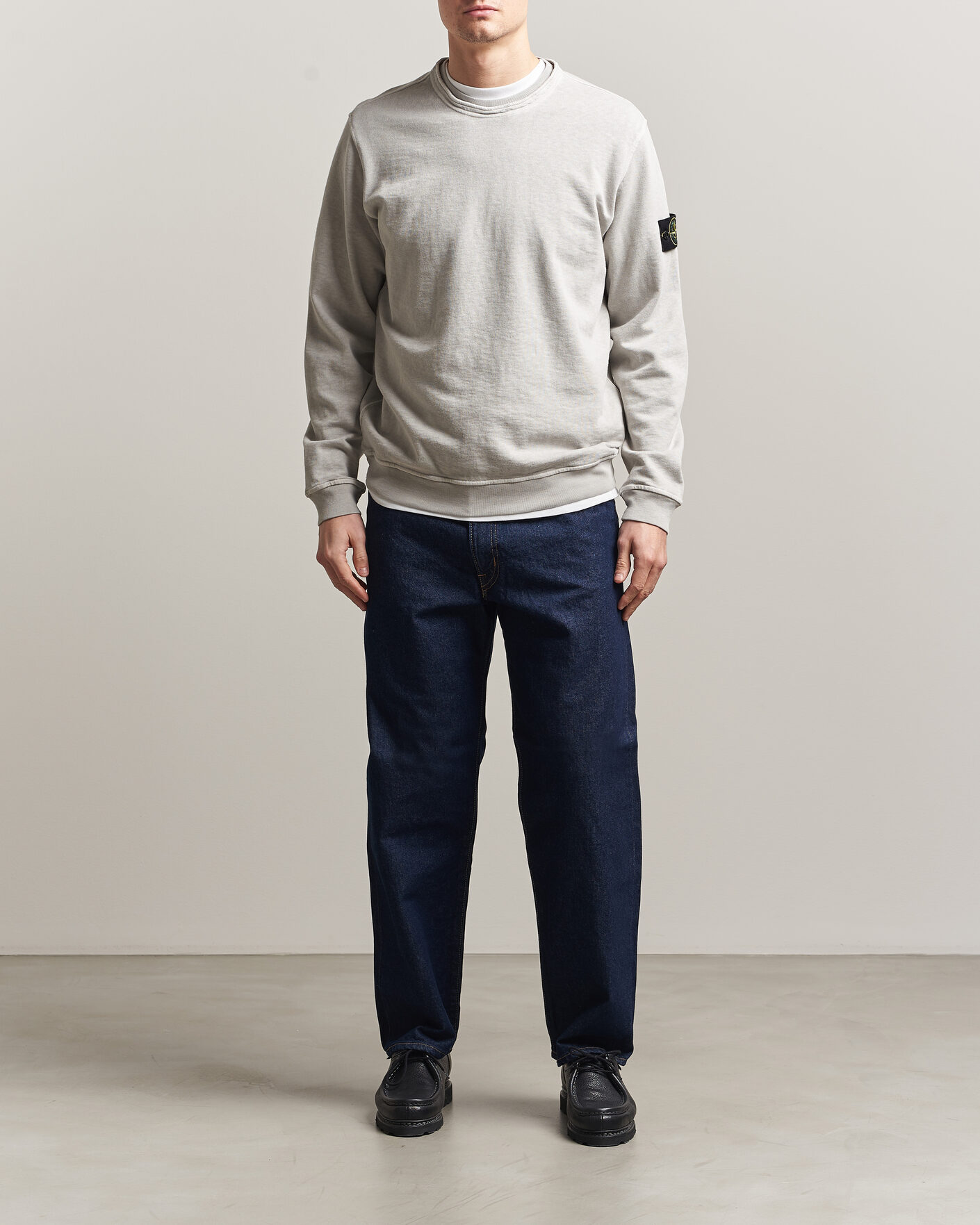 Herr | Tröjor | Stone Island | Old Dyed Cotton Sweatshirt Pearl Grey