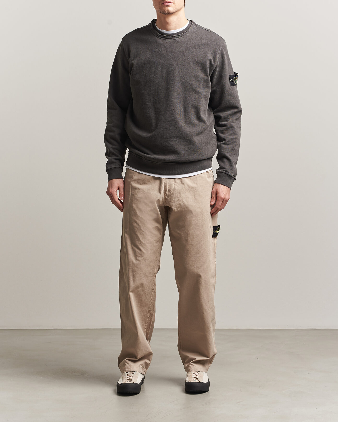 Herr | Tröjor | Stone Island | Old Dyed Cotton Sweatshirt Charcoal