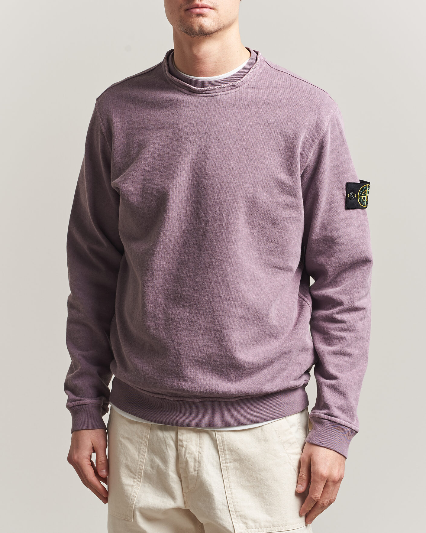Herr | Tröjor | Stone Island | Old Dyed Cotton Sweatshirt Purple Grey