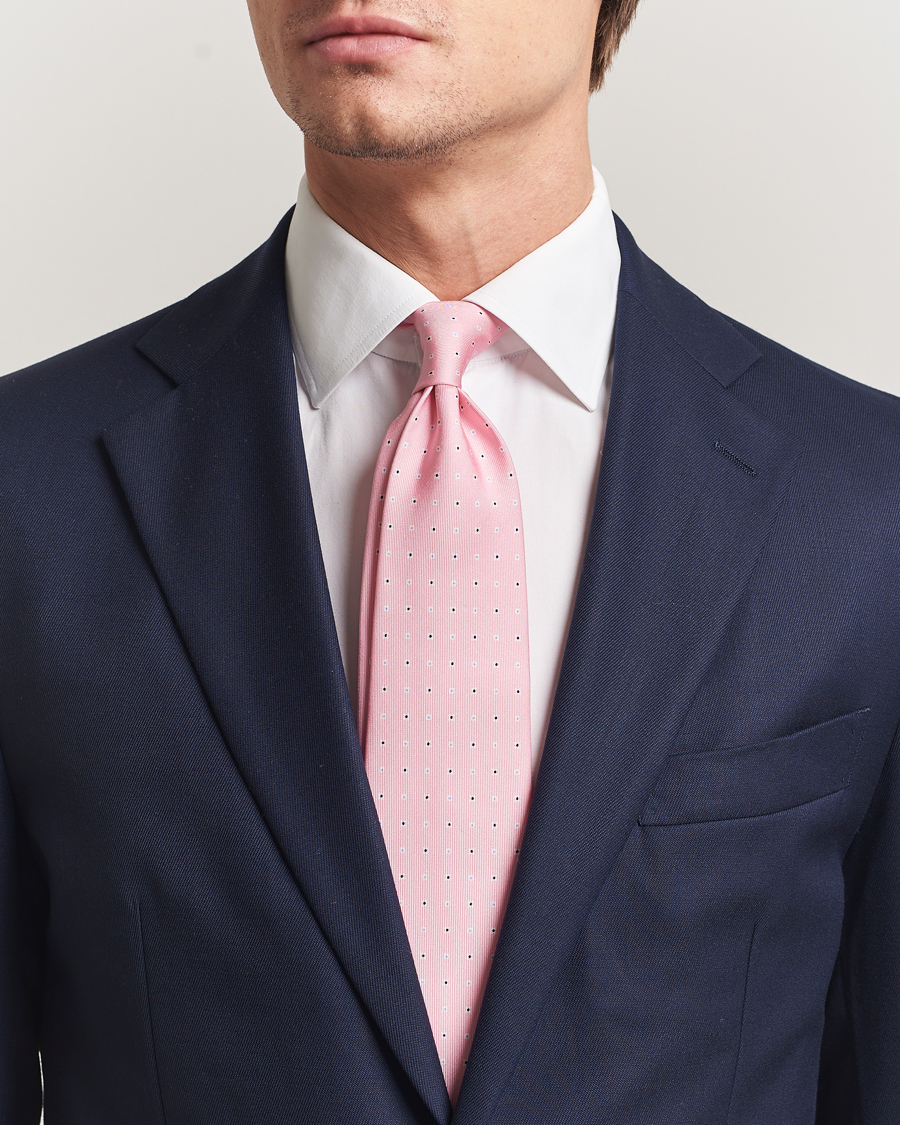 Herr | Slipsar | E. Marinella | 3-Fold Printed Silk Tie Pink