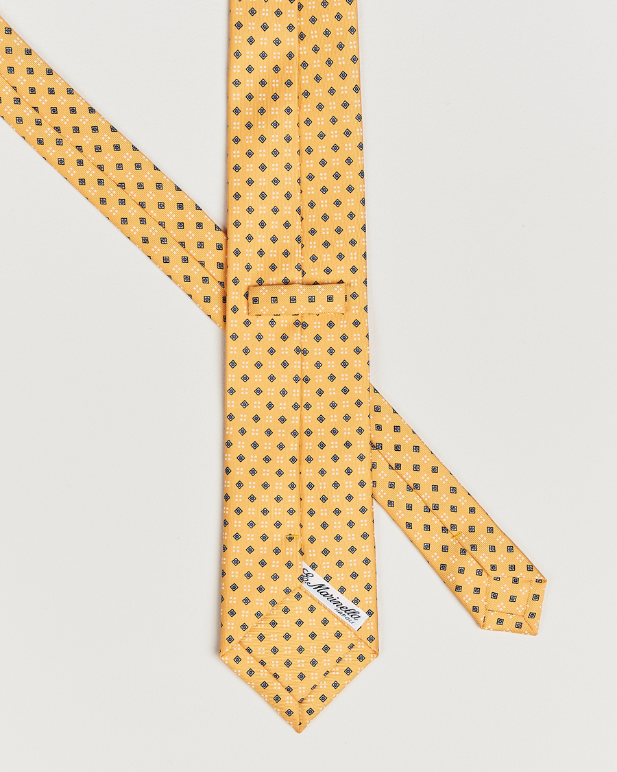 Herr | Slipsar | E. Marinella | 3-Fold Printed Silk Tie Yellow
