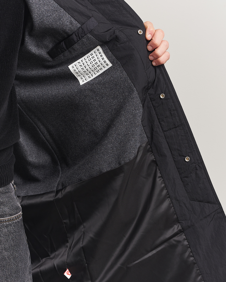 Herr | Jackor | Sunflower | Relaxed Nylon Coat Black