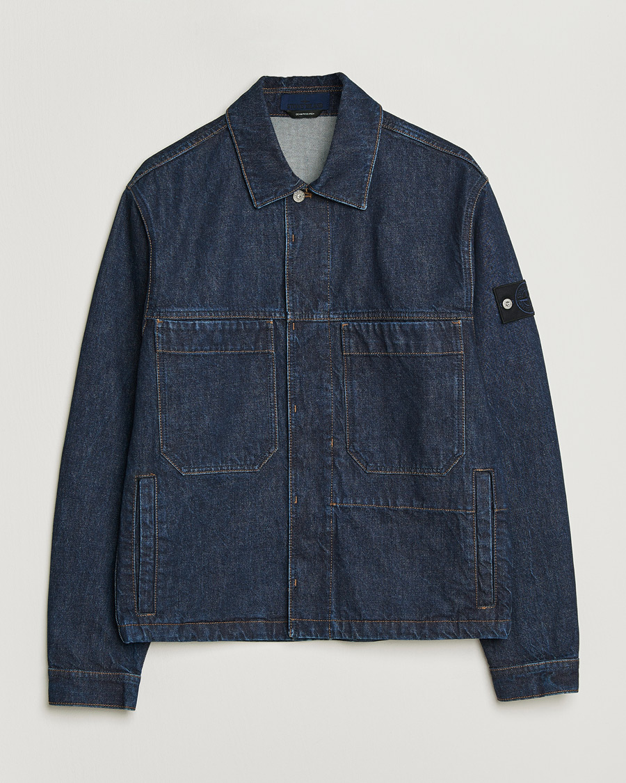 Herr | Jackor | Stone Island | Denim Jacket Blue Rinse