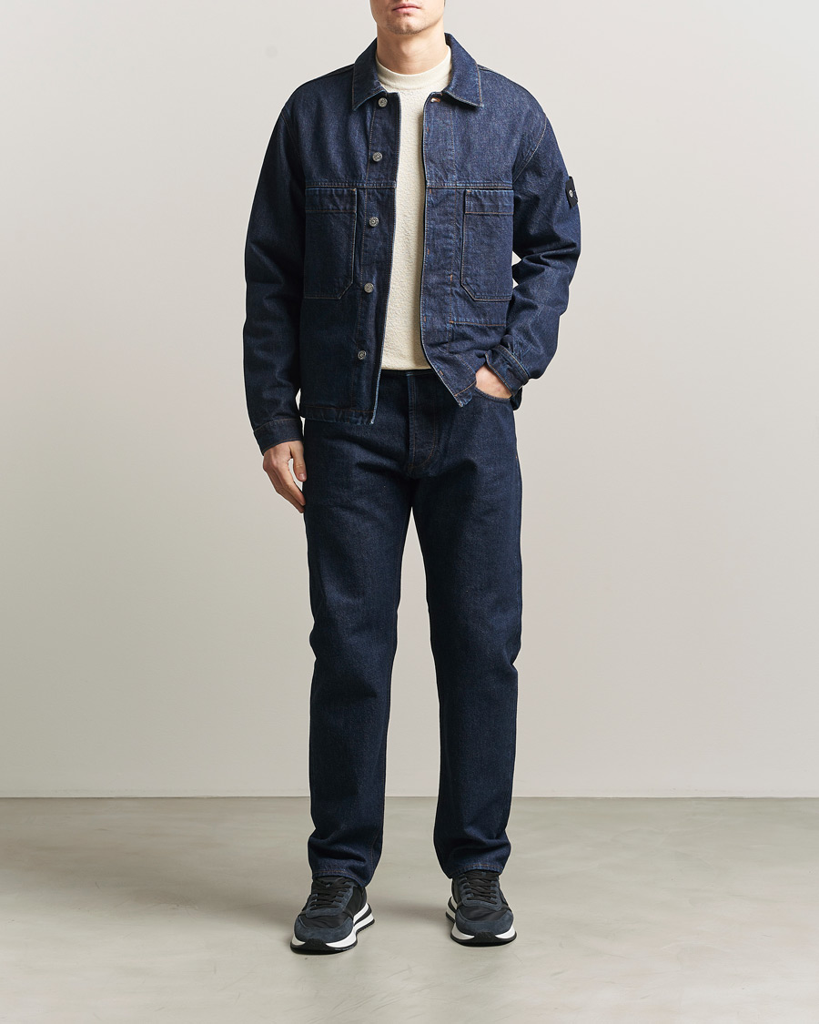 Herr | Jackor | Stone Island | Denim Jacket Blue Rinse