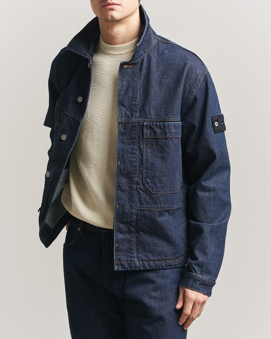 Herr | Jackor | Stone Island | Denim Jacket Blue Rinse
