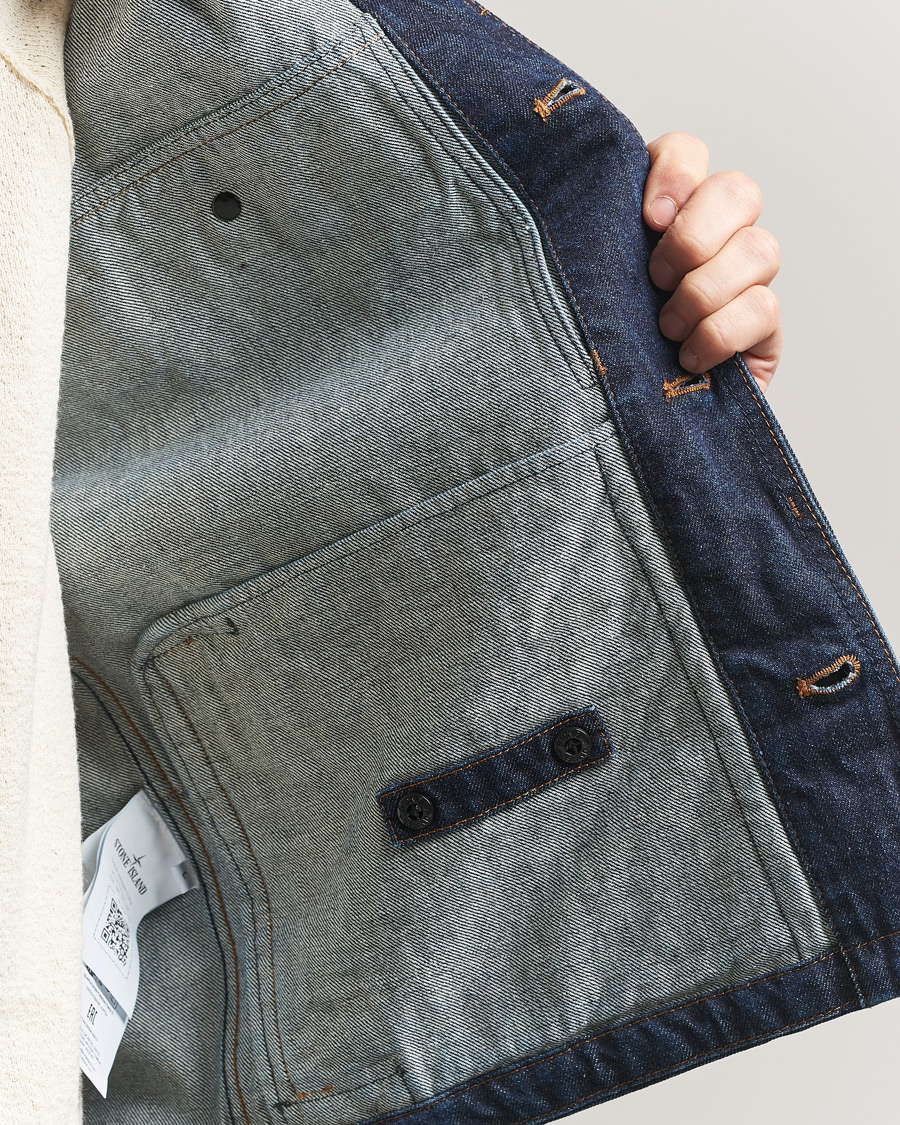 Herr | Jackor | Stone Island | Denim Jacket Blue Rinse