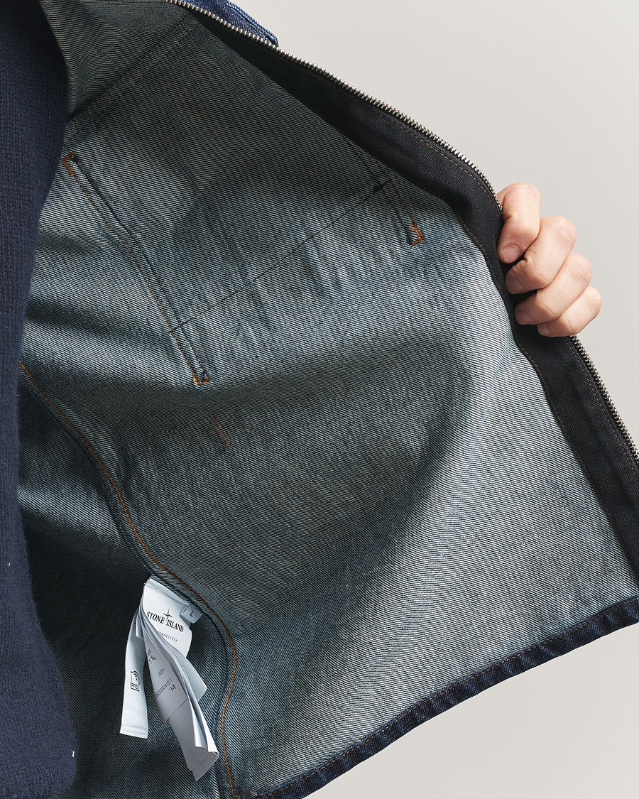 Herr | Jackor | Stone Island | Denim Zip Shirt Jacket Blue Rinse