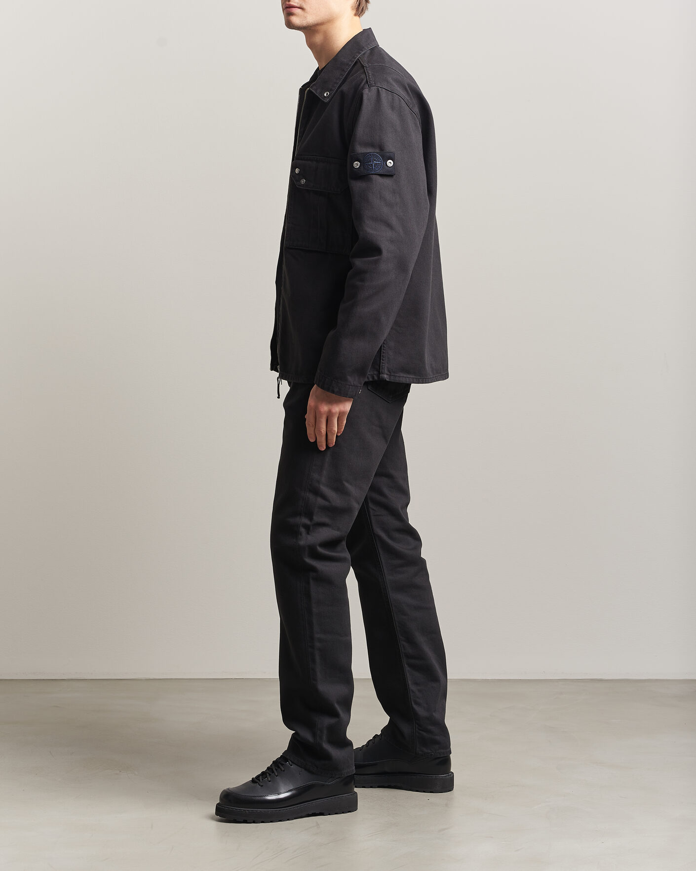 Herr | Jackor | Stone Island | Denim Zip Overshirt Black