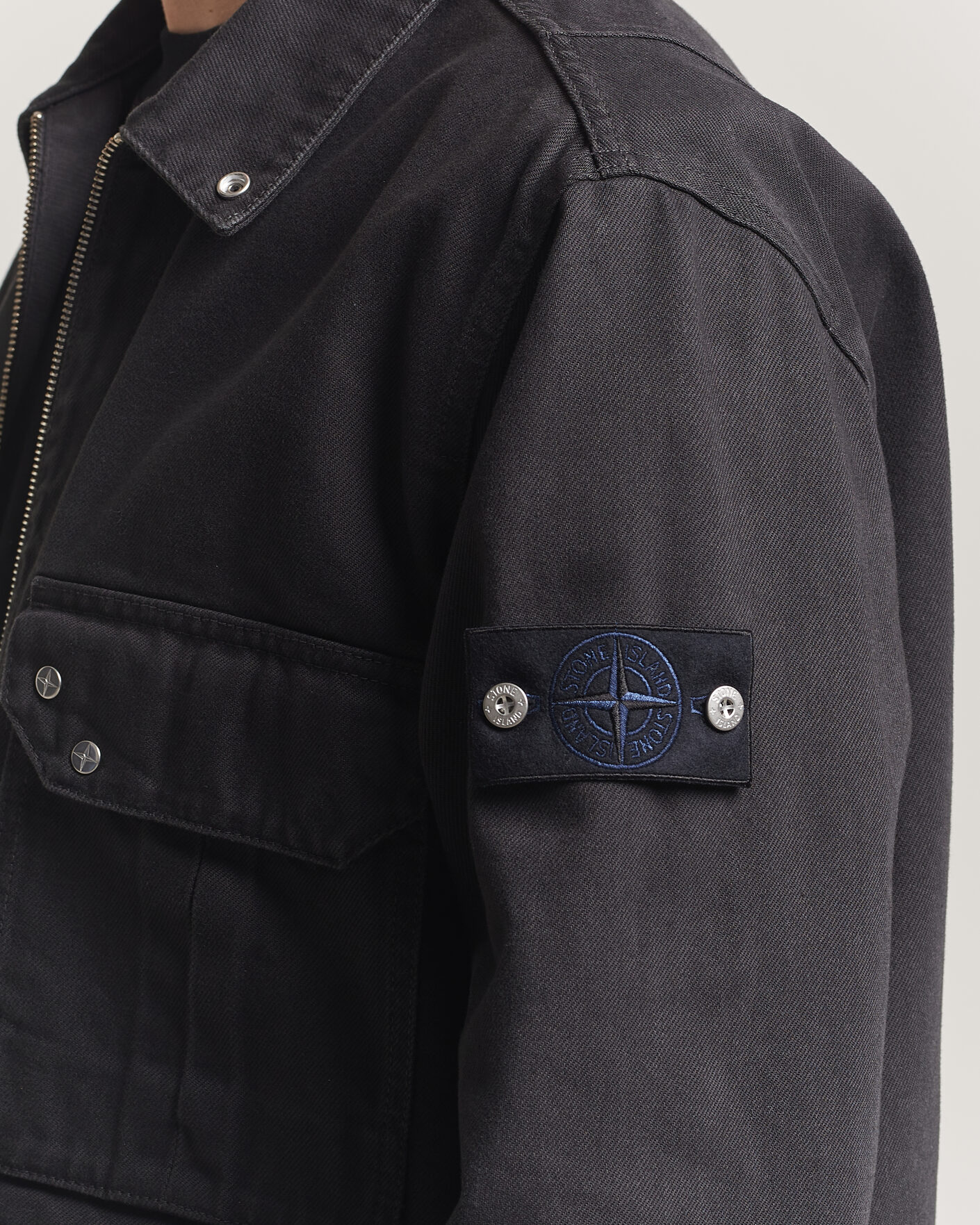 Herr | Jackor | Stone Island | Denim Zip Overshirt Black