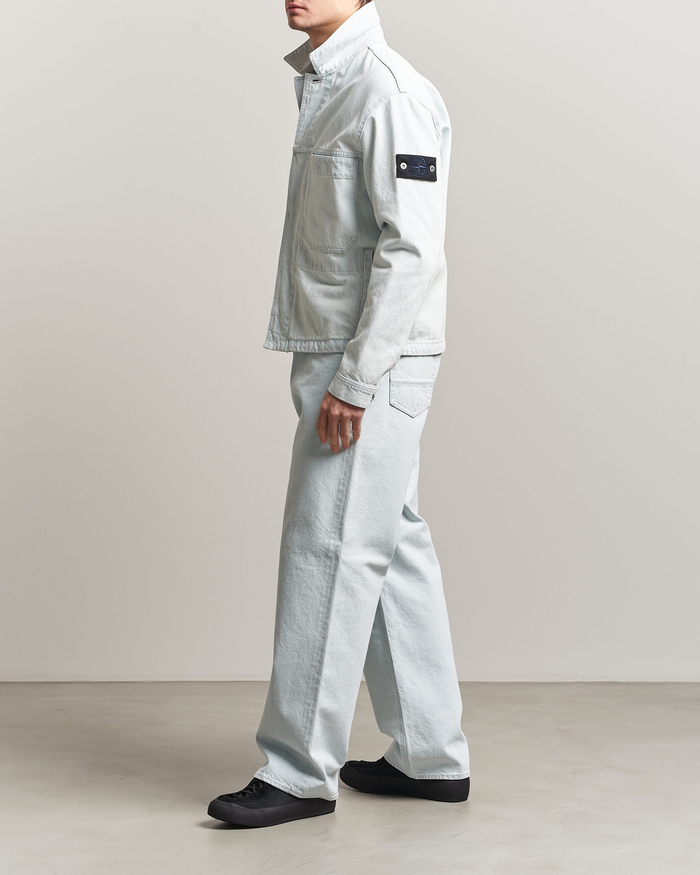 Herr | Skjortor | Stone Island | Loose Fit Denim Jeans Blue Extra Bleach