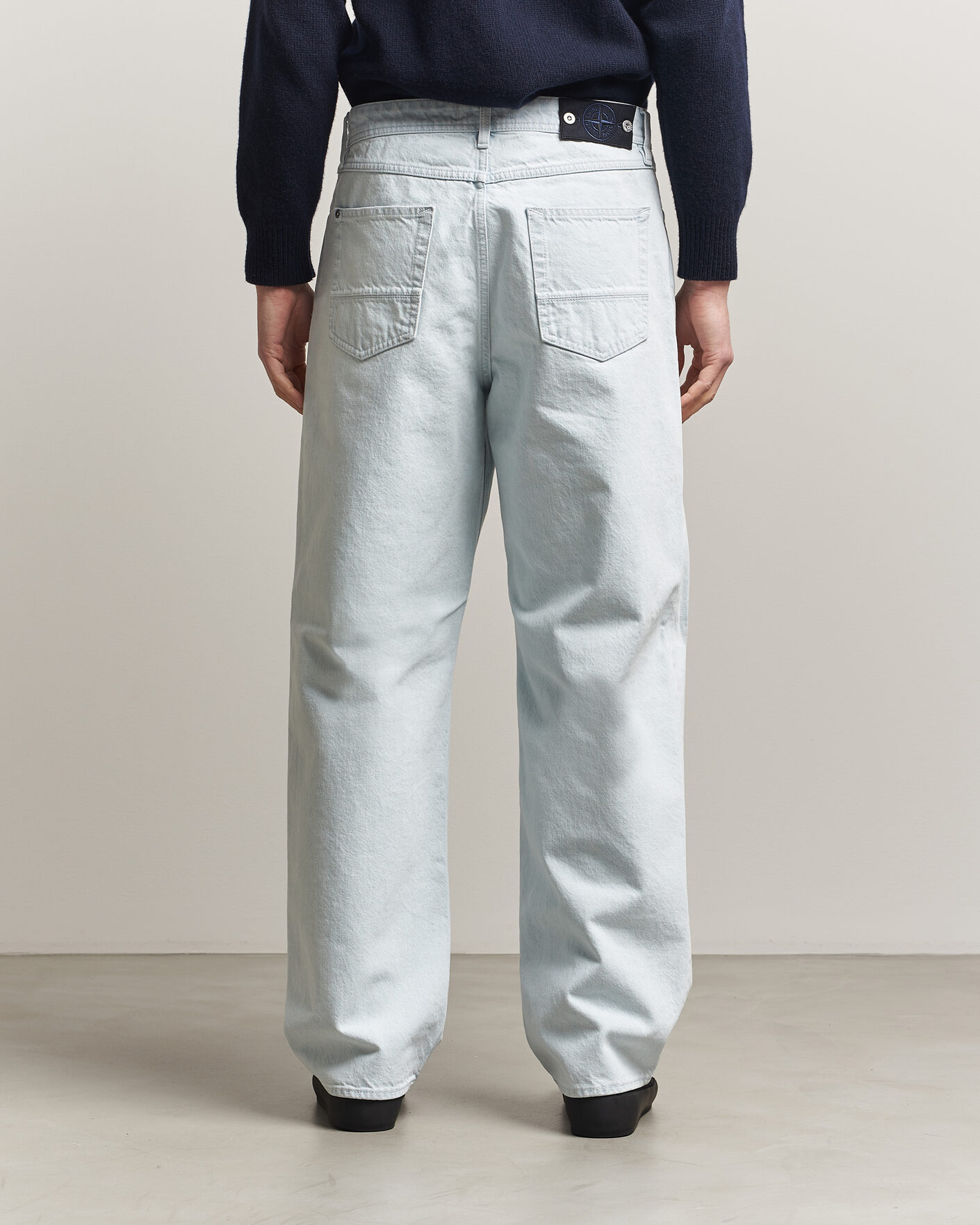 Herr | Skjortor | Stone Island | Loose Fit Denim Jeans Blue Extra Bleach