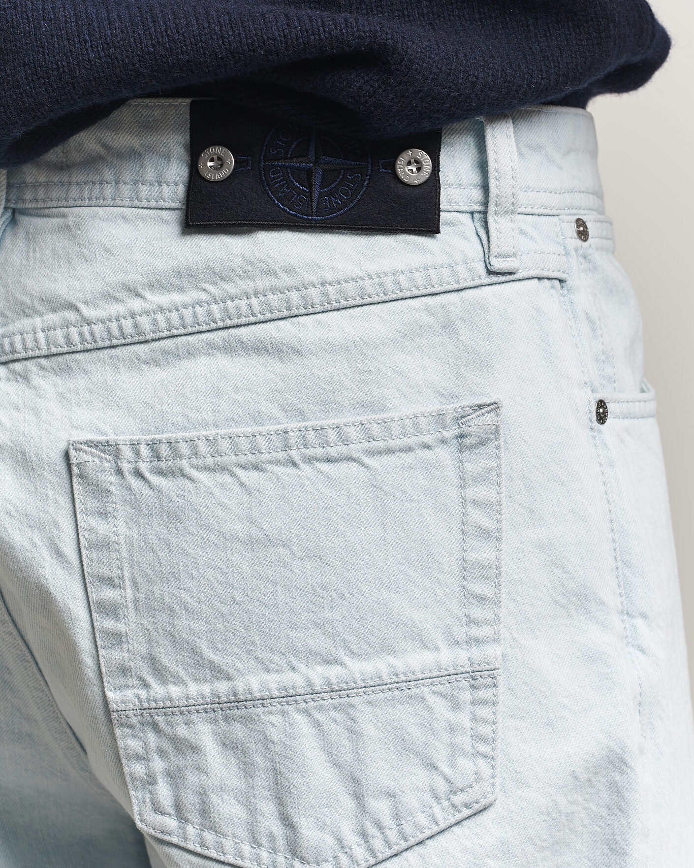Herr | Skjortor | Stone Island | Loose Fit Denim Jeans Blue Extra Bleach