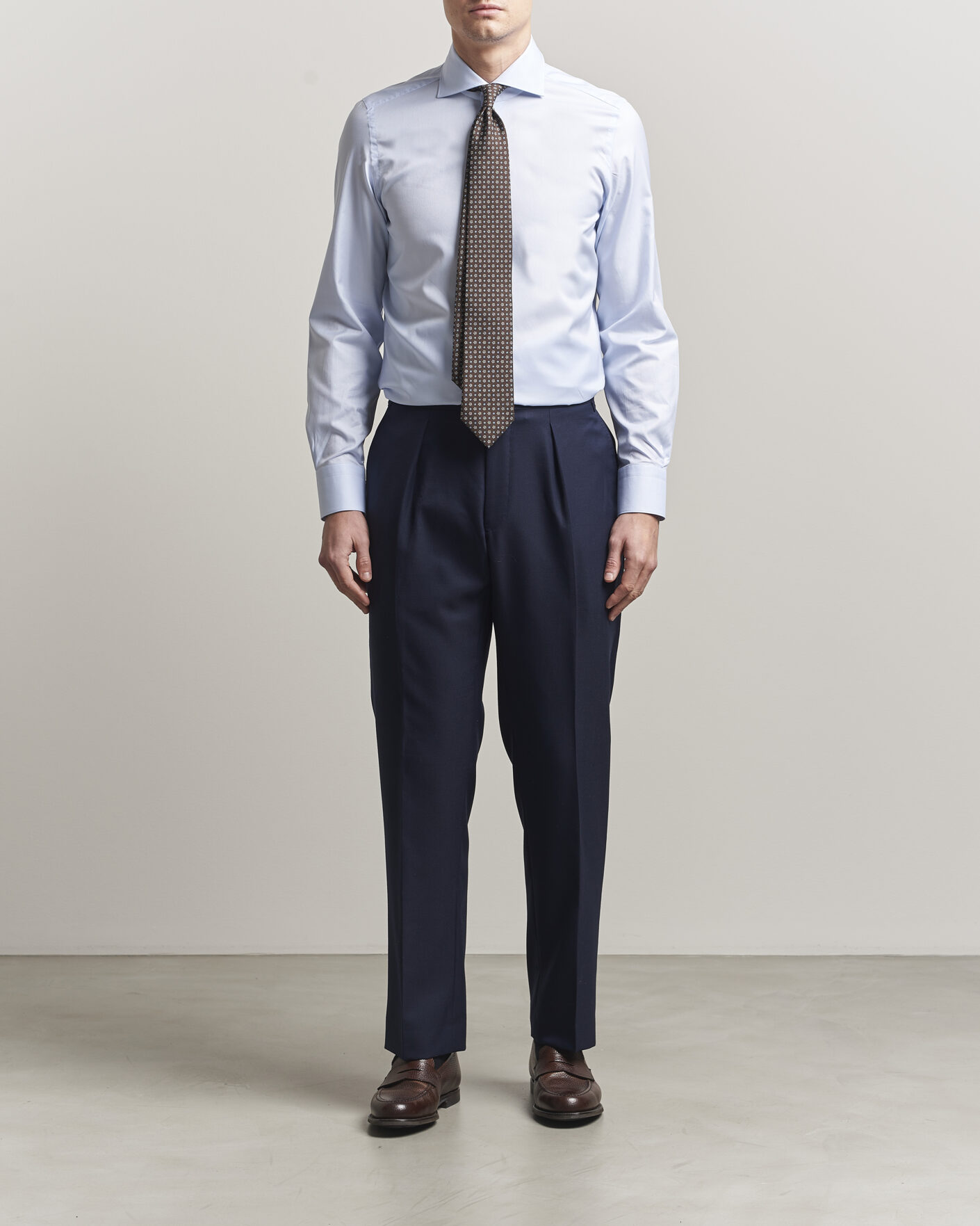 Herr | Skjortor | Finamore Napoli | Milano Slim Royal Oxford Dress Shirt Light Blue