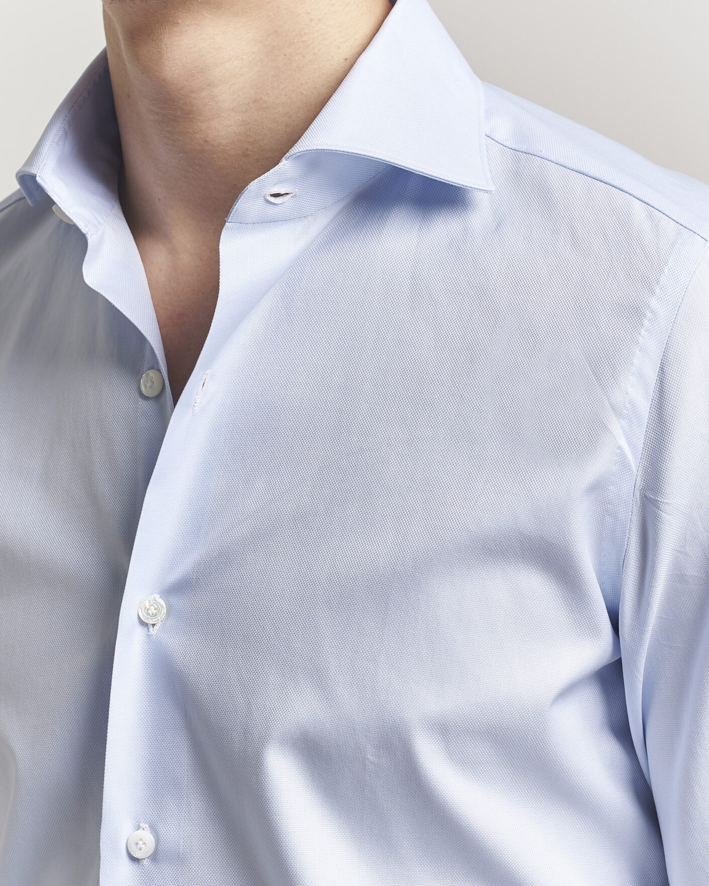 Herr | Skjortor | Finamore Napoli | Milano Slim Royal Oxford Dress Shirt Light Blue