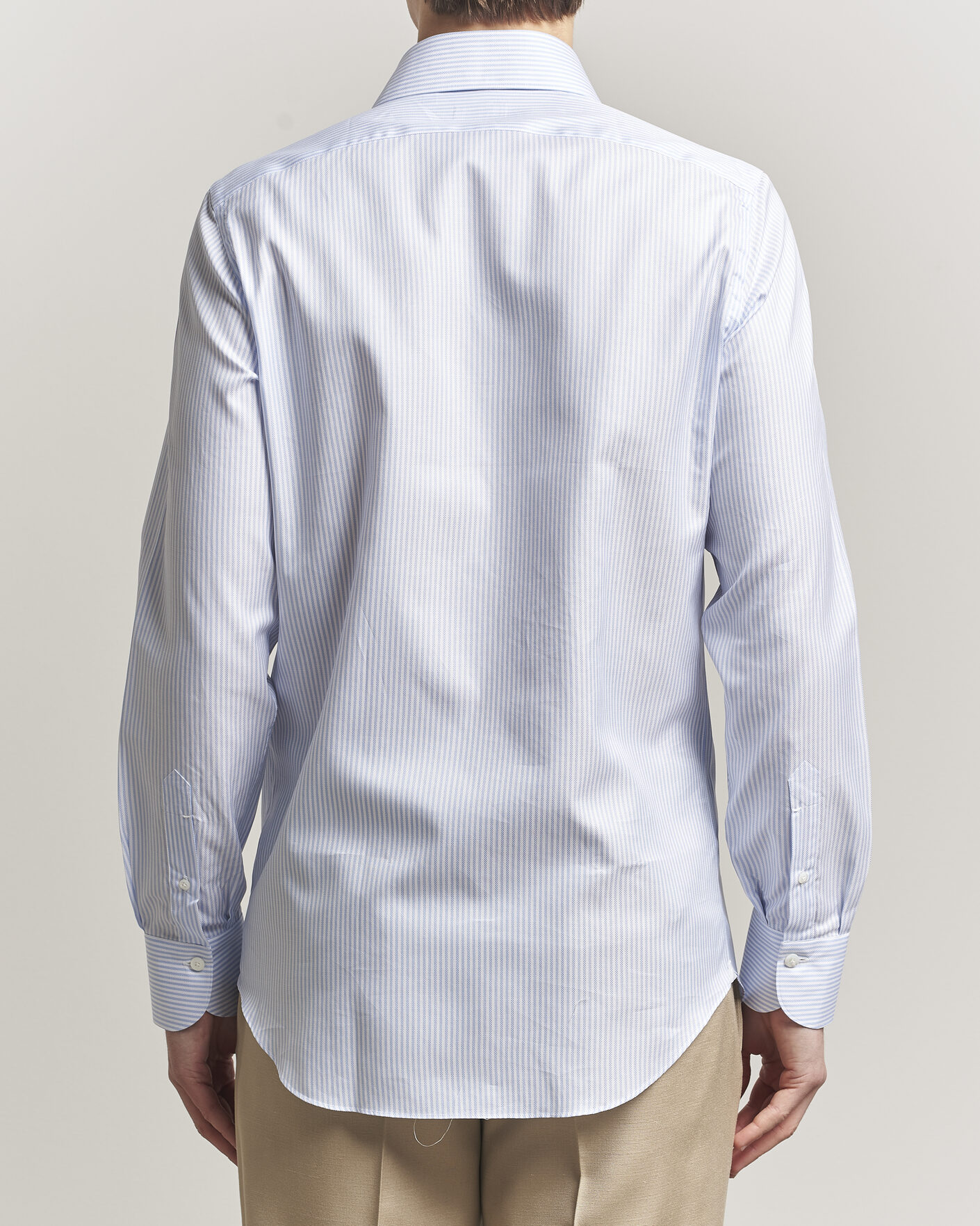 Herr | Skjortor | Finamore Napoli | Milano Slim Royal Oxford Dress Shirt Light Blue Stripe