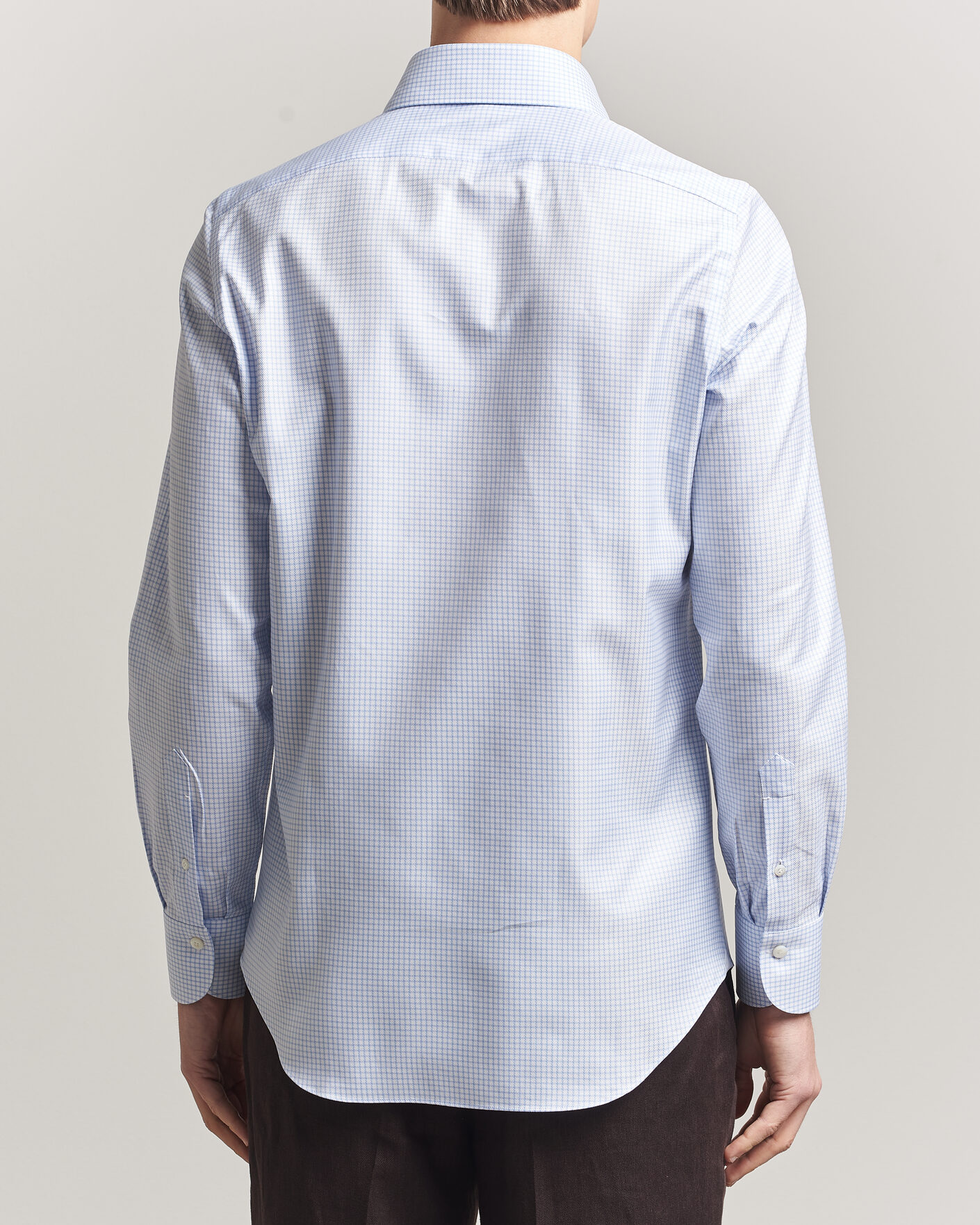 Herr | Skjortor | Finamore Napoli | Milano Slim Twill Shirt Light Blue Check