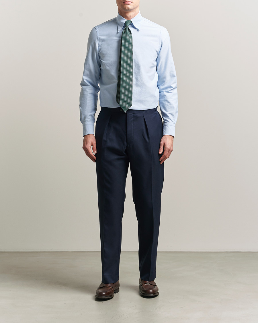 Herr | Skjortor | Finamore Napoli | Gaeta Oxford Button Down Shirt Light Blue
